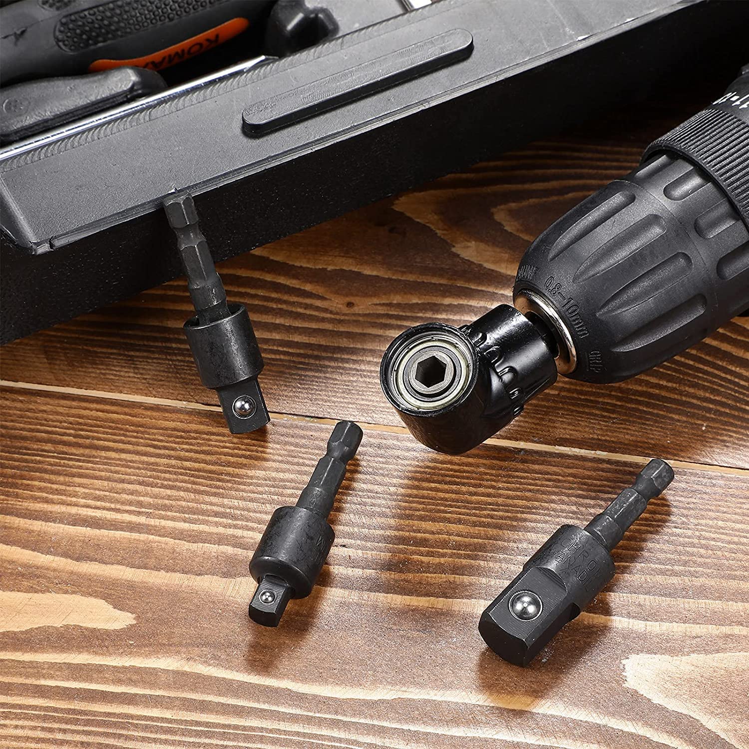 4-Piece Power Drill Socket Adapter Set - 1/4