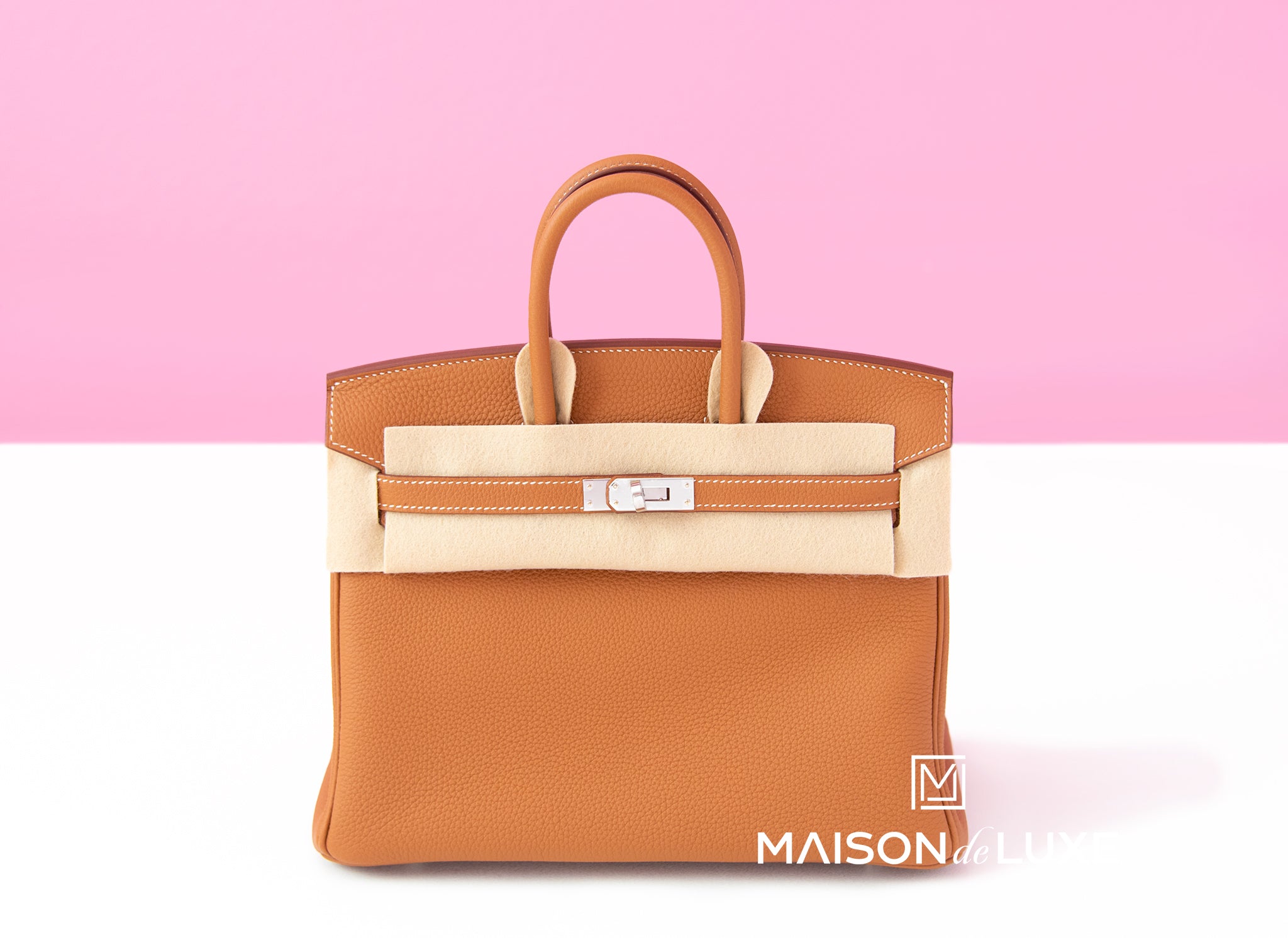 Authentic Hermes Birkin 25 Handbag in Gold Brown Togo Leather with Palladium Hardware - Luxury Designer Bag for Women, Perfect for Work, Travel & Special Occasions