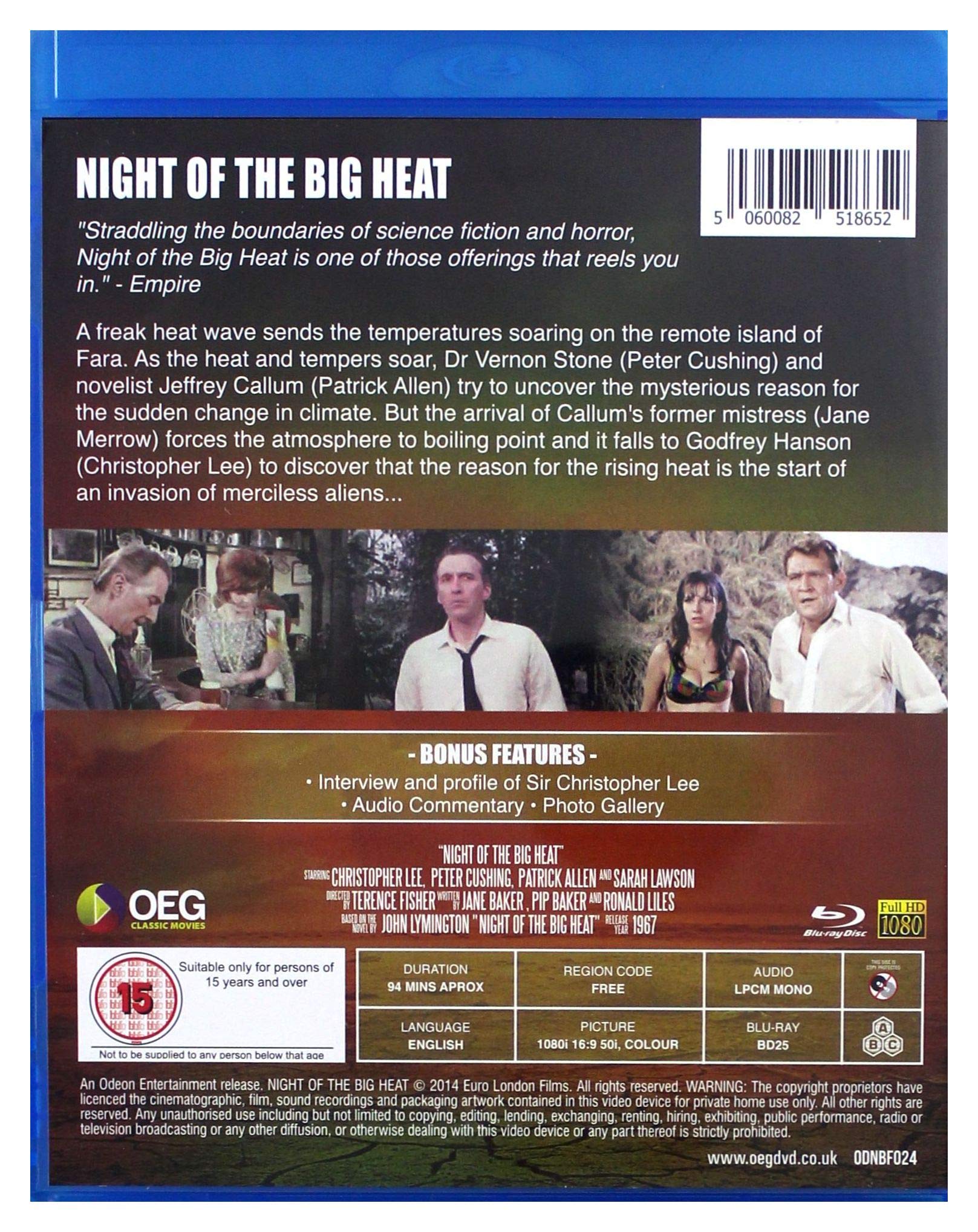 Night of the Big Heat (Island of the Burning Damned) Blu-ray - Classic Horror Movie for Halloween Nights & Sci-Fi Film Collections