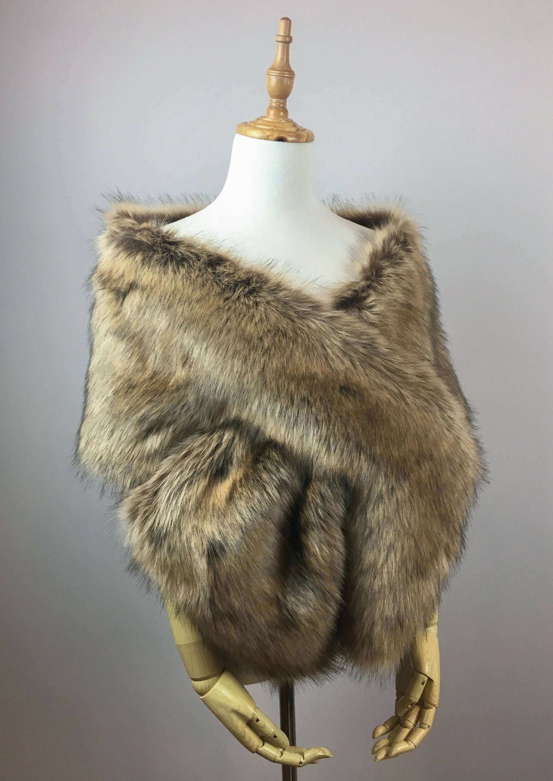 Luxury Brown Fur Shawl Wrap - Soft & Warm Winter Fashion Accessory for Women (Lilian Brw03) | Perfect for Evening Parties, Weddings & Cold Weather Outfits