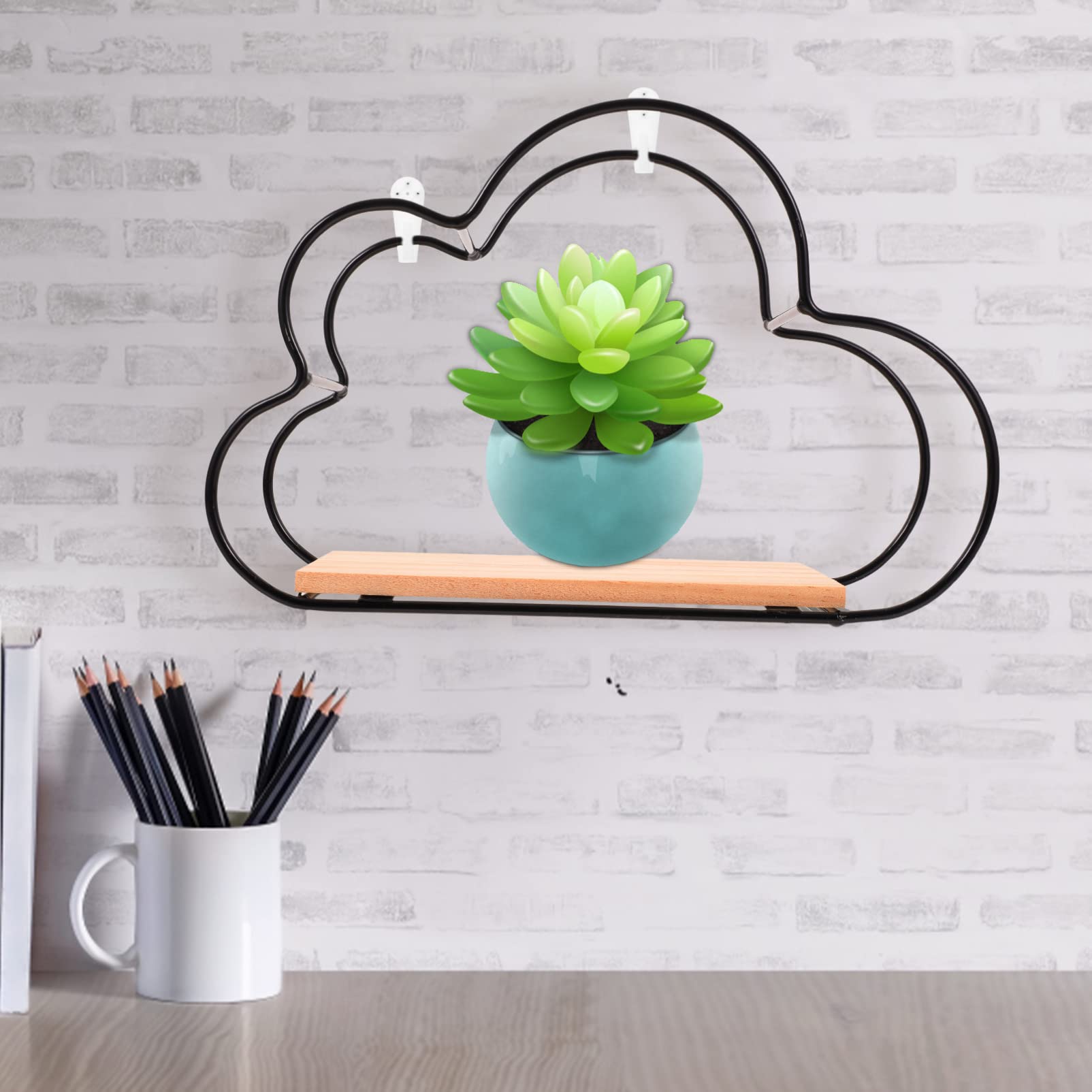 Modern Floating Wall Shelf - Cloud Shape Decorative Shelving for Bedroom & Bathroom | Sturdy & Safe Material | Perfect for Displaying Books, Plants & Home Decor