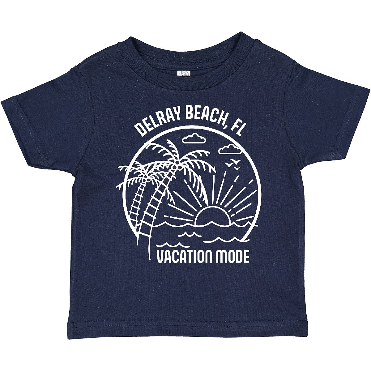 Inktastic Summer Vacation Mode Delray Beach Florida Toddler T-Shirt - Cute Florida Beach Graphic Tee for Boys & Girls - Perfect for Family Vacations, Beach Trips & Summer Outfits