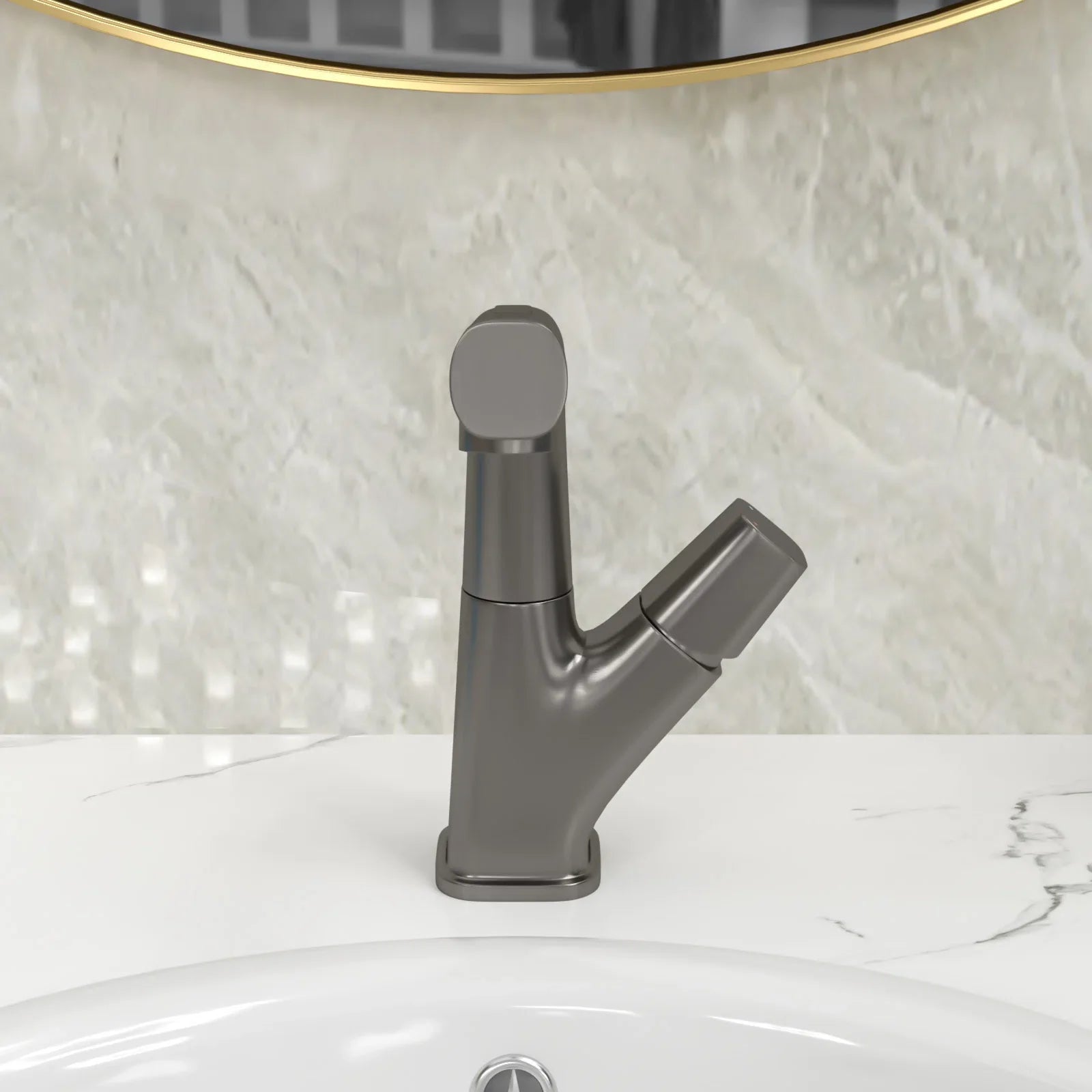 Lordear Stainless Steel 3-Mode 360° Rotating Pull Down Sprayer Bathroom Faucet - Perfect for Kitchen Sink, Bathroom Vanity & Utility Sink Installation