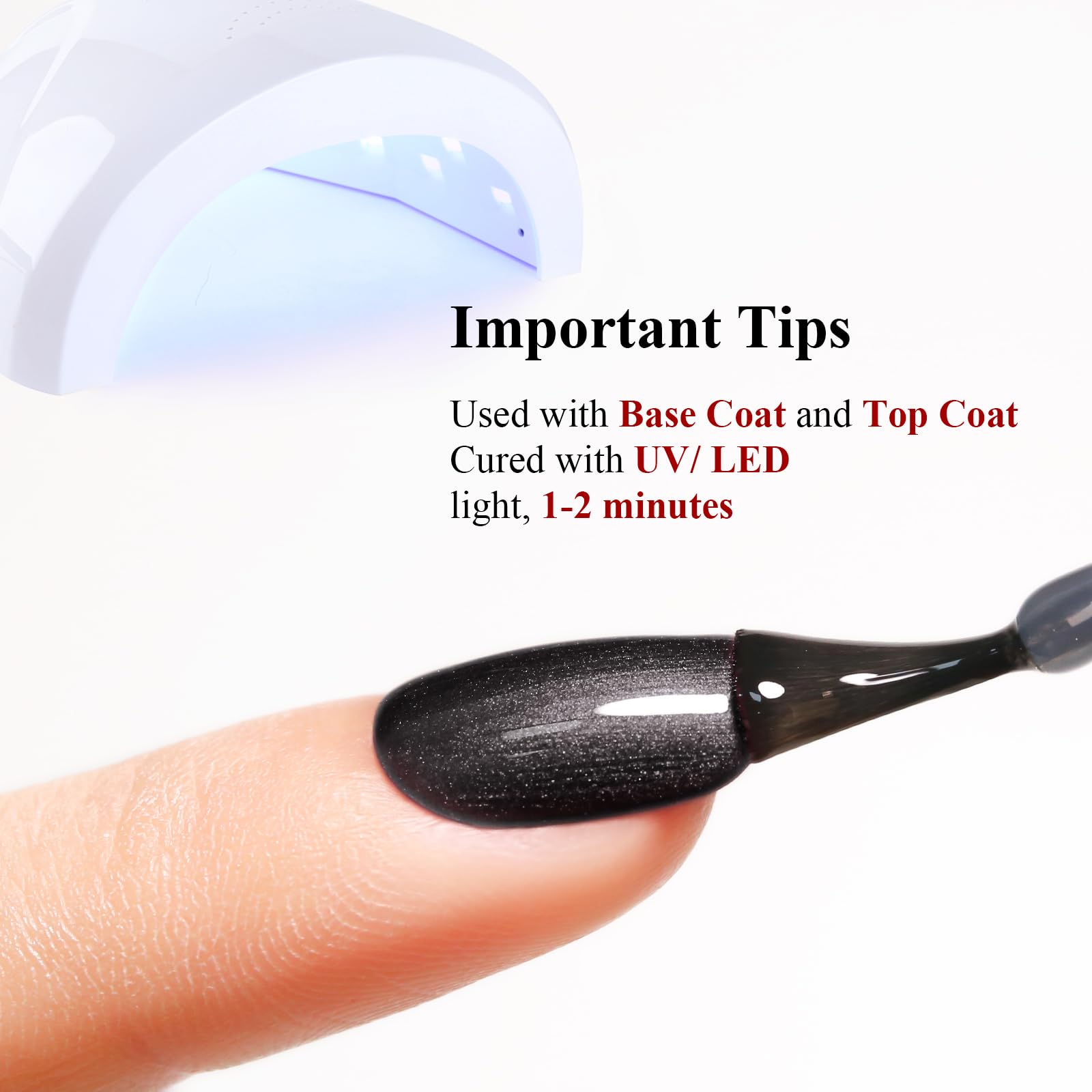 Black Glitter Pearl Gel Nail Polish - 15ML Sparkle Shimmer Nail Art Kit for DIY Manicure & Professional Salon Use | Perfect for Parties, Weddings, and Special Occasions