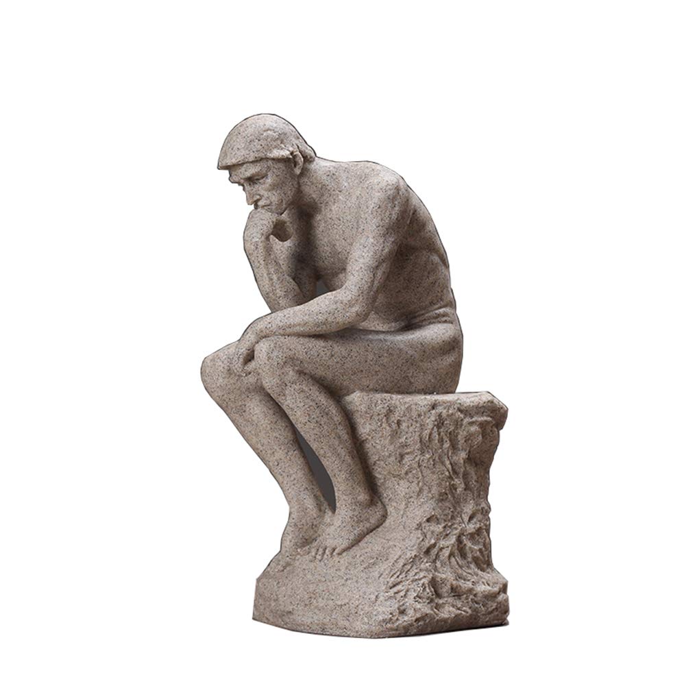 The Thinker Sculpture by Auguste Rodin - Classic Art Statue for Home Decor, Living Room, Wine Cabinet & Office | Bronze Figurine, Intellectual Gift, Meditation Decor