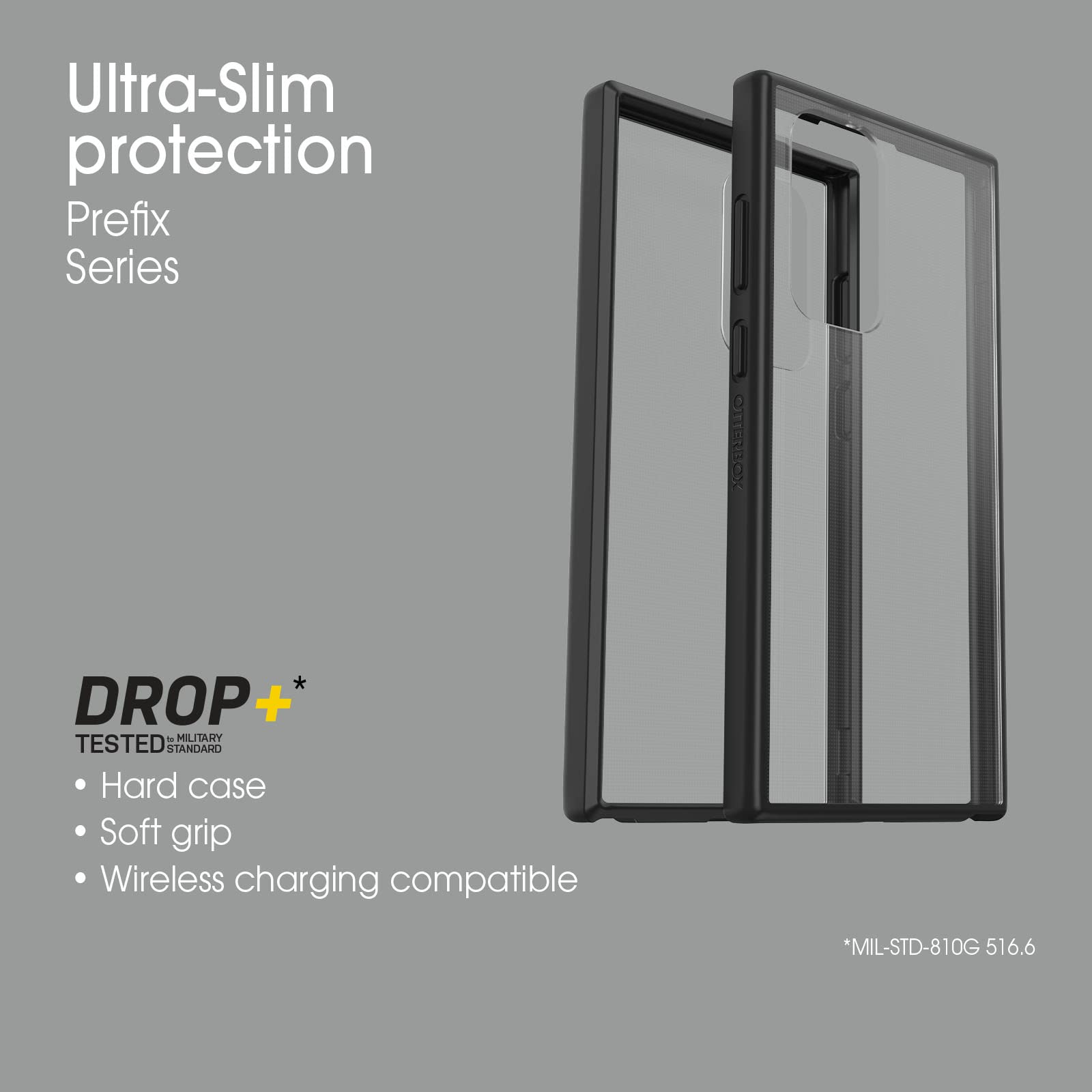 OtterBox Galaxy S22 Ultra Prefix Series Case - Clear Ultra Thin Protective Cover | Shockproof, Wireless Charging Compatible, Raised Edges for Camera & Screen Protection | Perfect for Everyday Use, Travel & Outdoor Activities