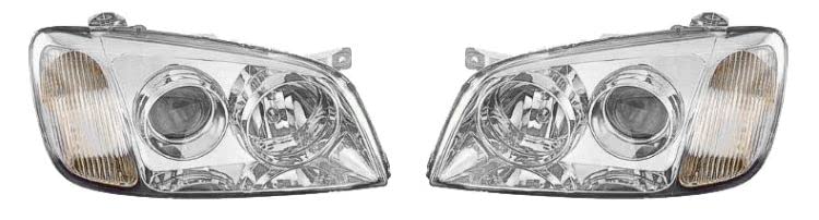 2004-2005 Hyundai XG350 Headlight Assembly Set - Halogen Compatible Replacement Headlights (Driver & Passenger Side) HY2502131 HY2503131 - Perfect for Night Driving & Vehicle Restoration