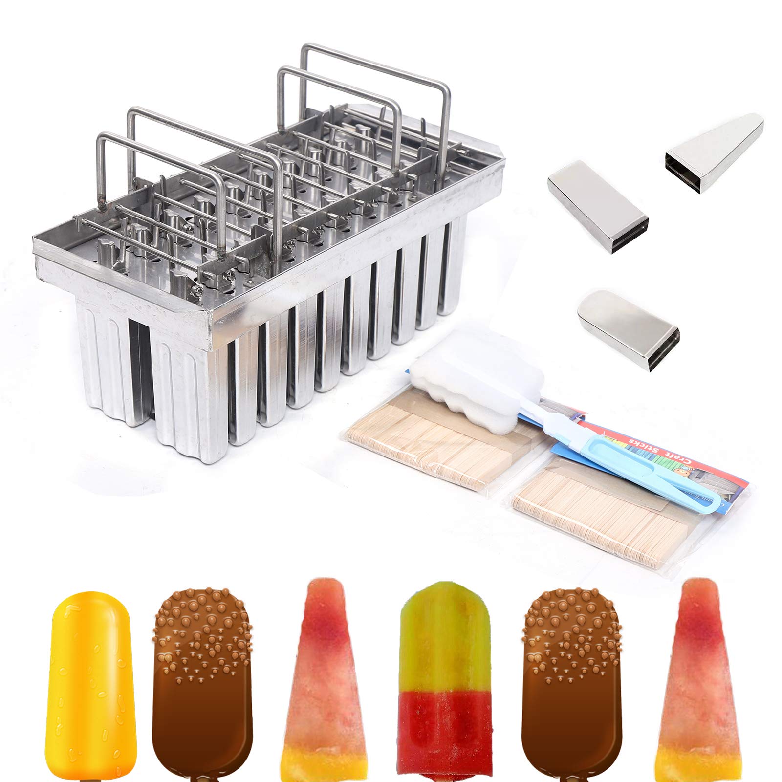 30PCS Stainless Steel Watermelon Cup Popsicle Molds Kit with Rack - Ice Pop Makers for Homemade Ice Cream, Popsicles & Frozen Treats - Includes Cleaning Brush & Wooden Sticks - Perfect for Summer Parties, BBQs & Family Fun