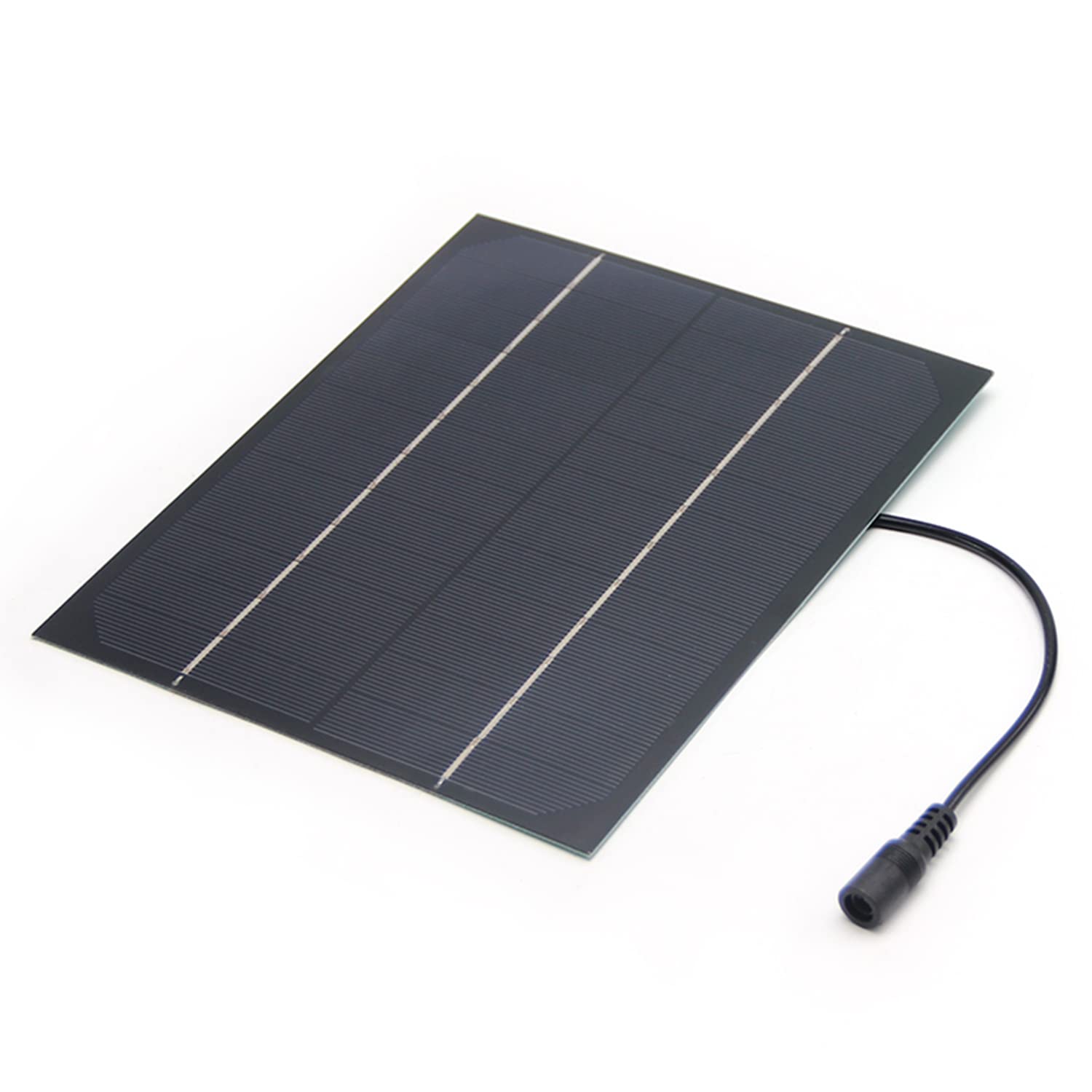 Fielect 6W 12V Mini Solar Panel Kit - Polysilicon Solar Epoxy Cell Charger with DC Plug for DIY Solar System (200x170mm) - Perfect for RV, Boat, Camping & Off-Grid Power Supply