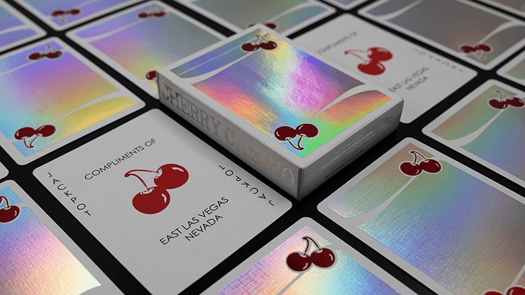 Premium Holographic Sands Mirage Cherry Casino Playing Cards - Waterproof & Durable for Poker, Magic Tricks, and Card Games