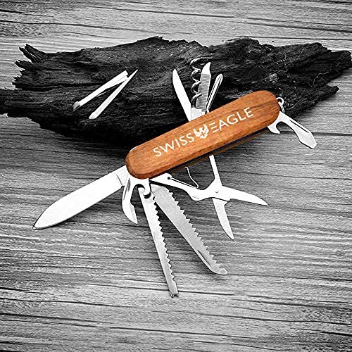 Swiss Eagle Premium Multi-Tool Pocket Knife for Men - 30-in-1 Stainless Steel Survival Tool with Pliers, Screwdrivers & Bottle Opener - Perfect for Camping, Hiking, Outdoor Adventures & Everyday Carry (EDC)
