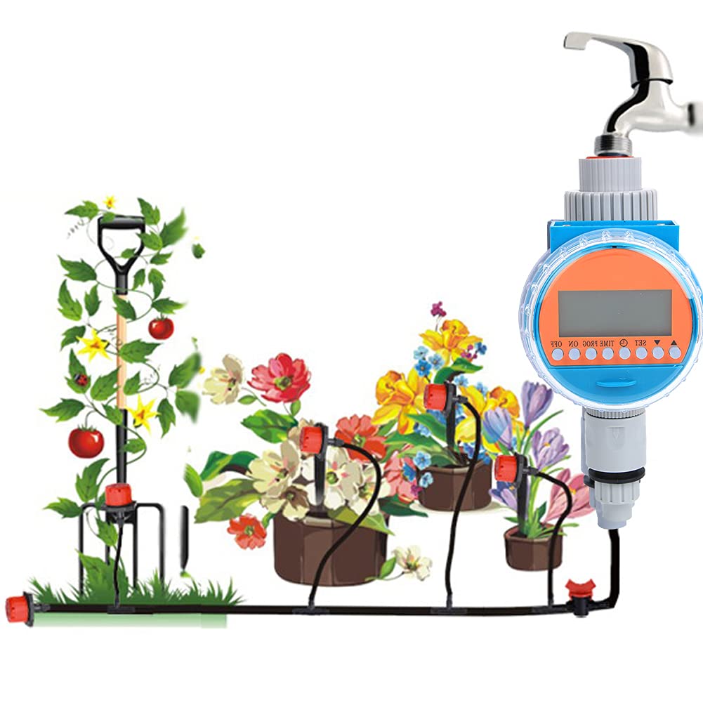 G1-1/4 DN32 Drip Irrigation Kit with Watering Timer - Automatic Plant Watering System for Balcony, Greenhouse, Courtyard & Vertical Garden Walls (Indoor/Outdoor Use)