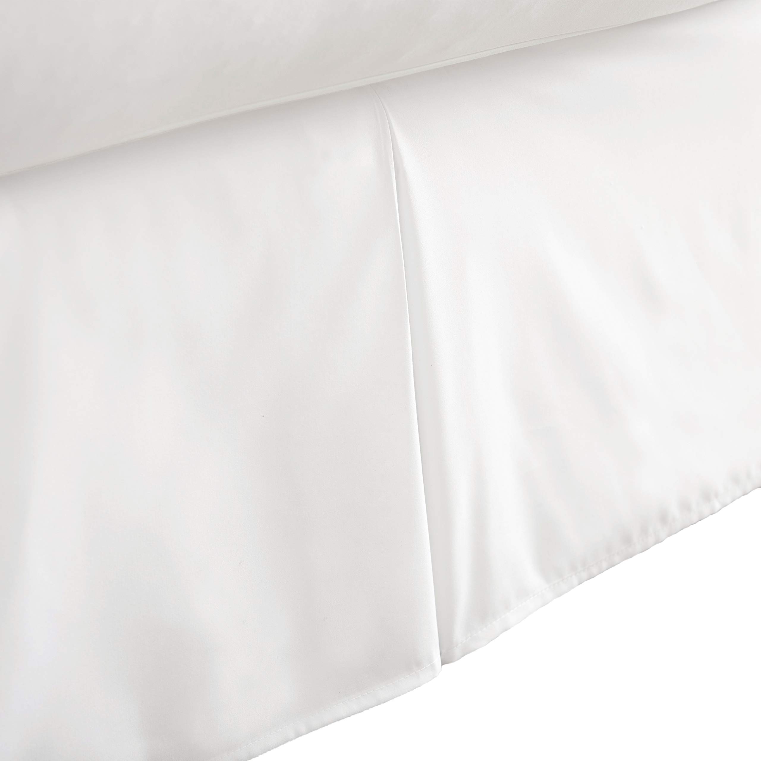 iEnjoy Home IEH-BEDSKIRT-TWIN-WHITE Pleated Bed Skirt for Twin Beds - White Home Collection - Perfect for Bedroom Decor & Guest Room Styling