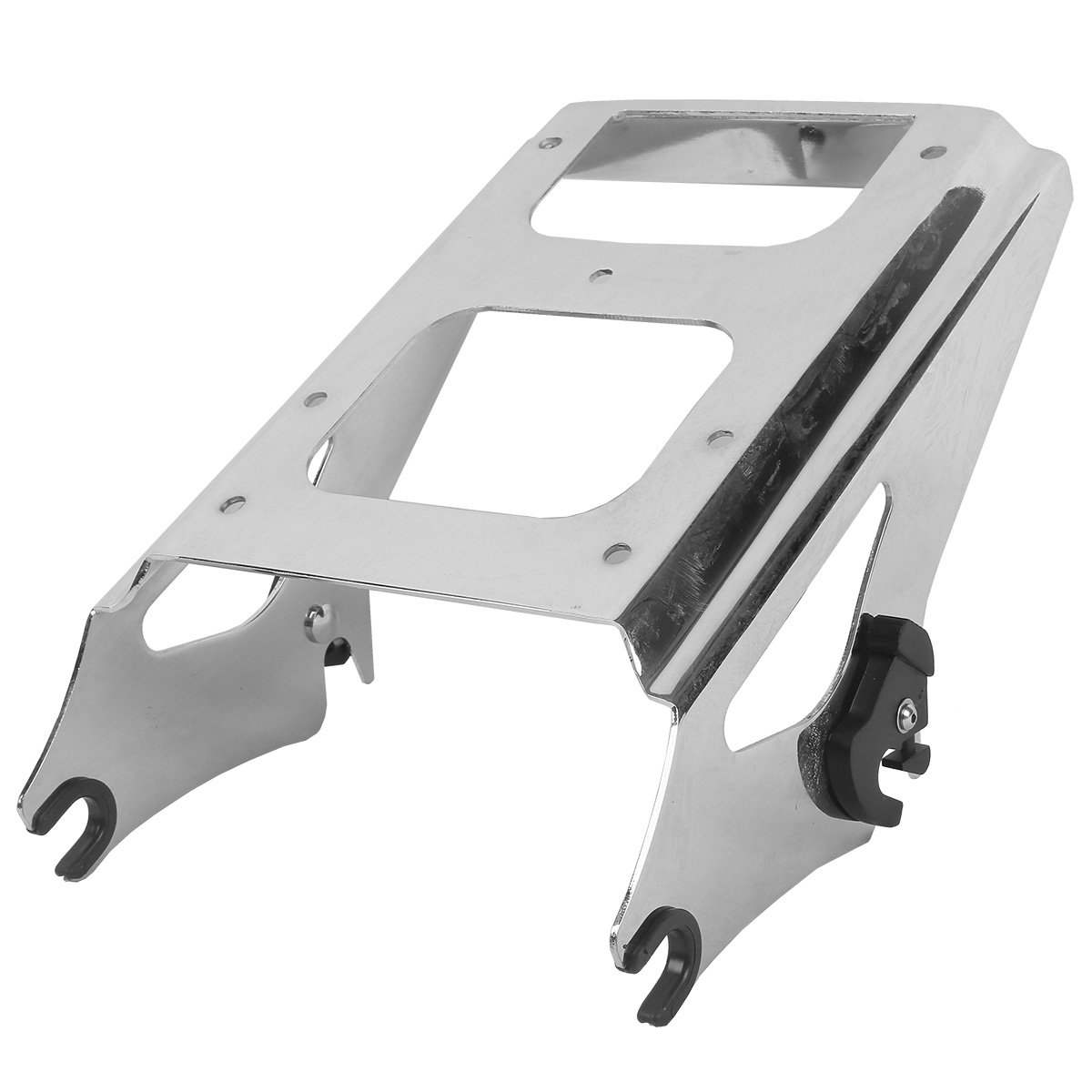XFMT Chopped Tour Pack Trunk Back & Chrome Mounting Rack for Harley Davidson Touring 2009-2013 Models (FLHR, FLHRC, FLHT, FLHX, FLTR, FLTRX, FLHRSE5, FLHXSE/2/3, FLTRSE3) - Heavy Duty Docking Hardware Kit for Secure Installation | Perfect for Long Distance Rides, Road Trips & Custom Motorcycle Upgrades