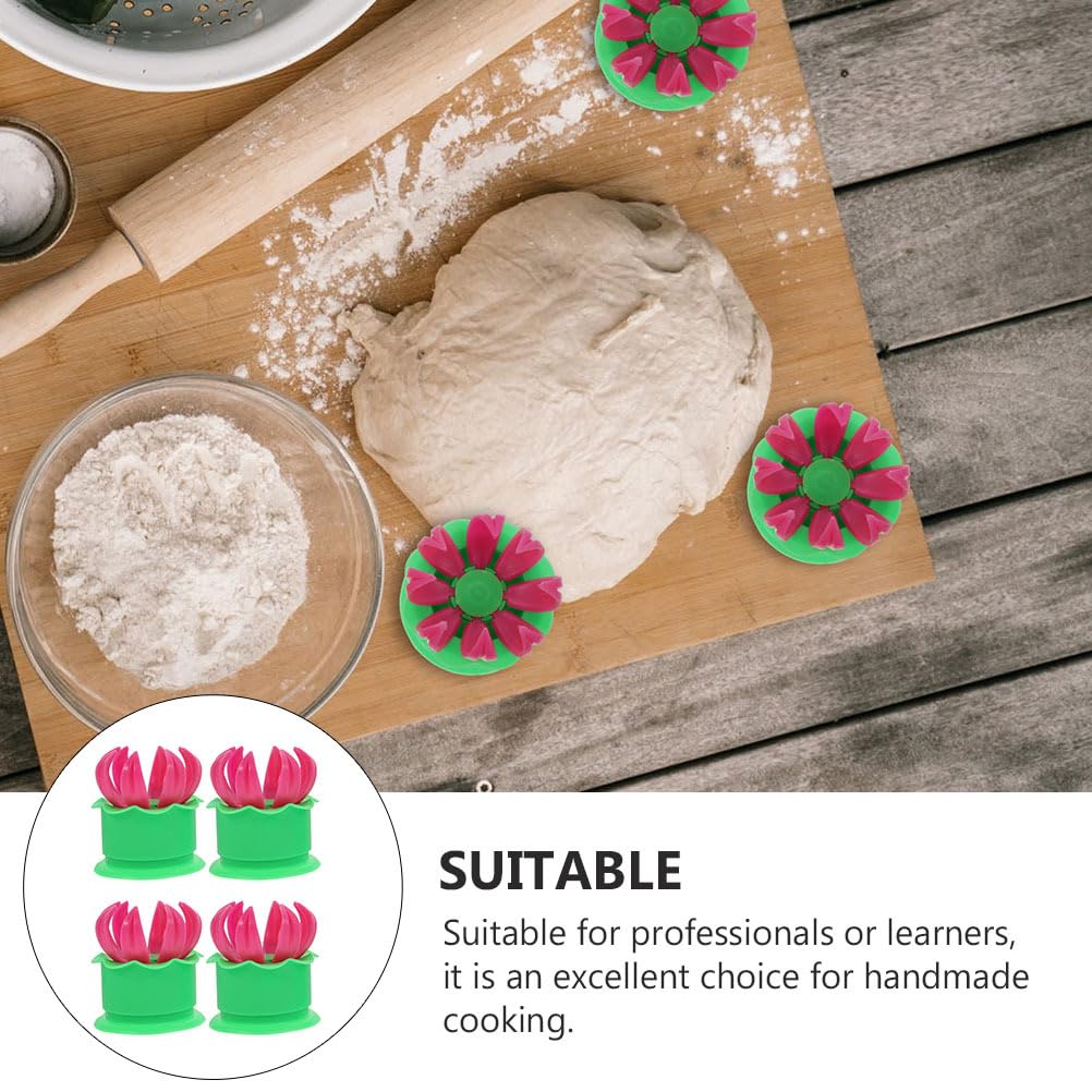 4 Pcs Bun Mold Set - Chinese Baozi Maker, Steamer & Dumpling Bun Maker - Plastic Dough Molding Kitchen Tool for Bao, Pie & Pastry Making - Perfect for Home Baking, Asian Cuisine & Party Food Preparation
