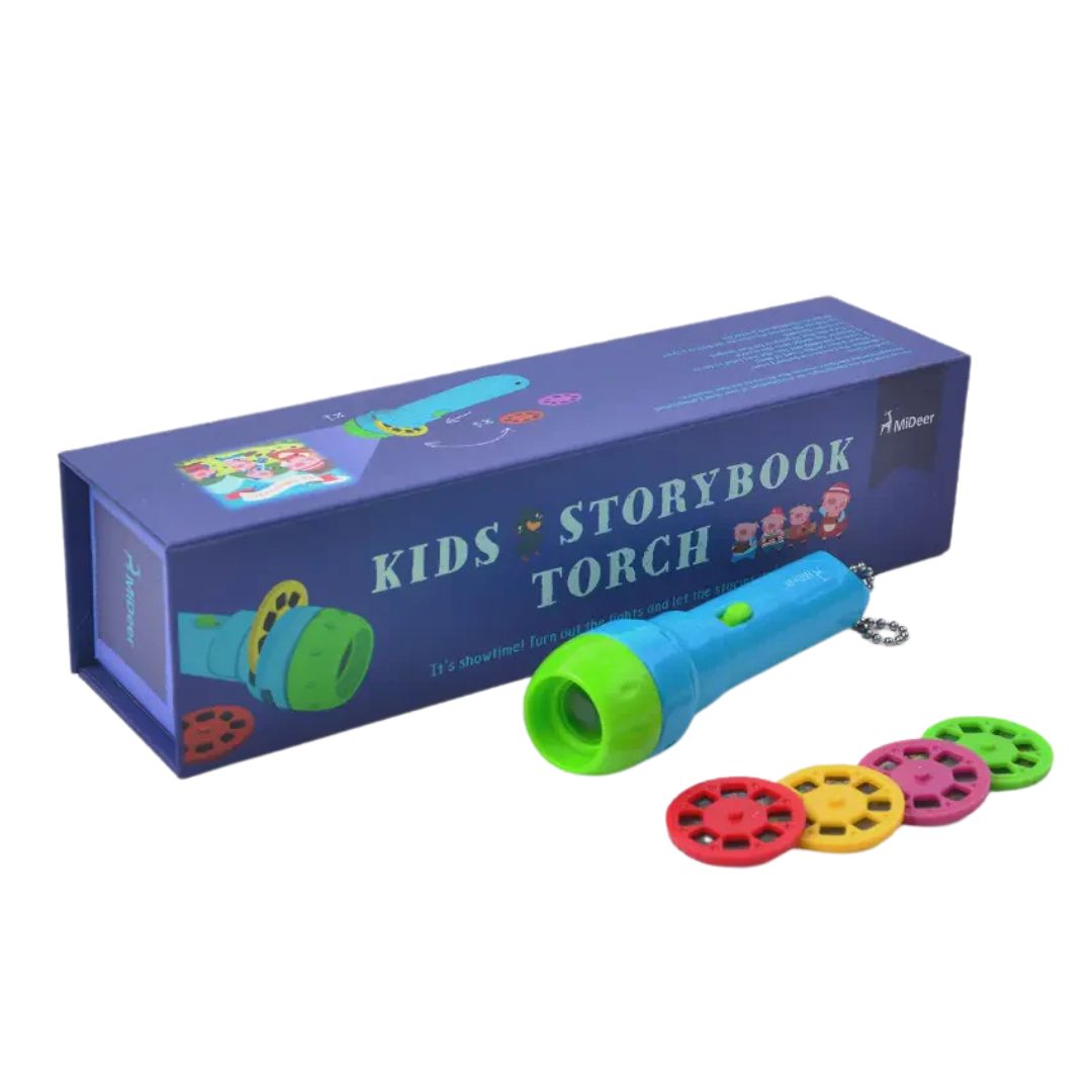 Kids Story Torch - LED Flashlight Projector for Bedtime Stories & Nighttime Adventures - Perfect for Children's Bedrooms, Camping & Indoor Play