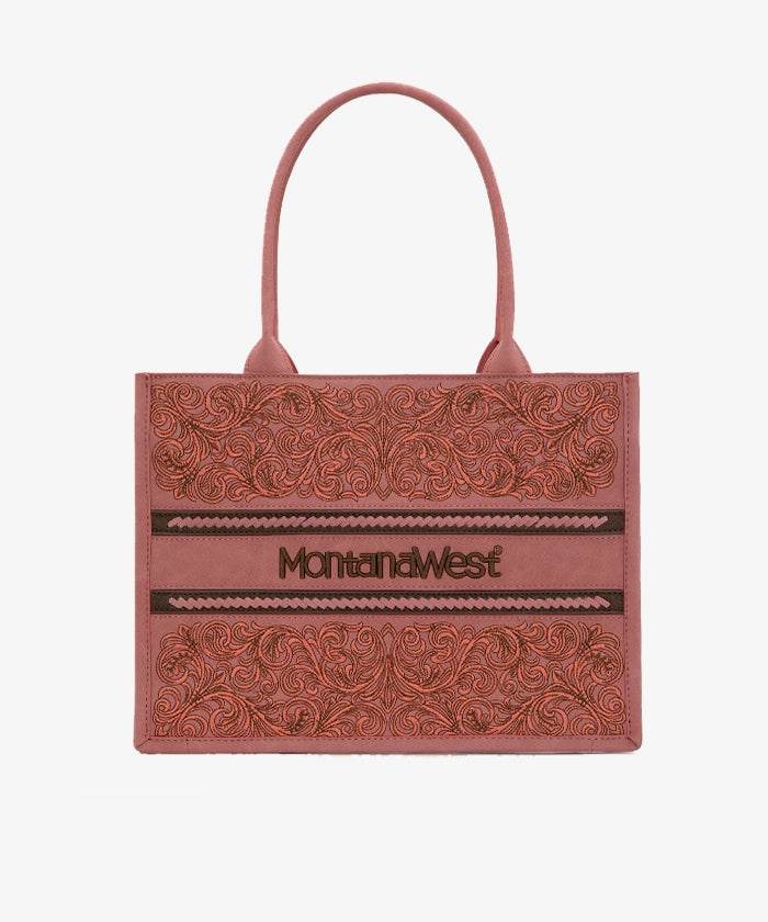 Montana West Embroidered Concealed Carry Tote Bag for Women - Stylish CCW Purse with Hidden Gun Pocket | Perfect for Everyday Carry, Travel & Self-Protection