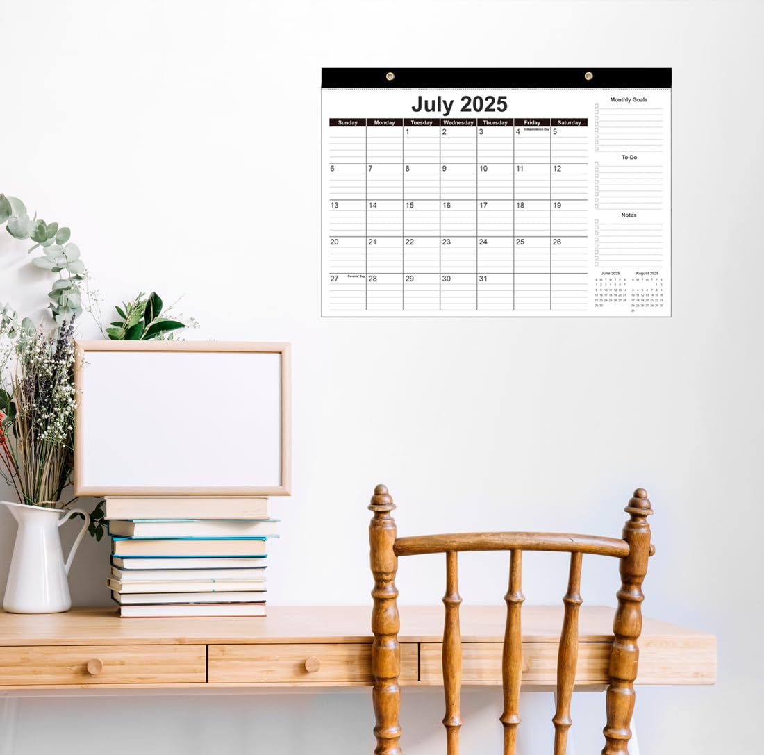 2025-2026 Desk Calendar - 18 Month Planner from July 2025 to December 2026 | Thick Paper 12