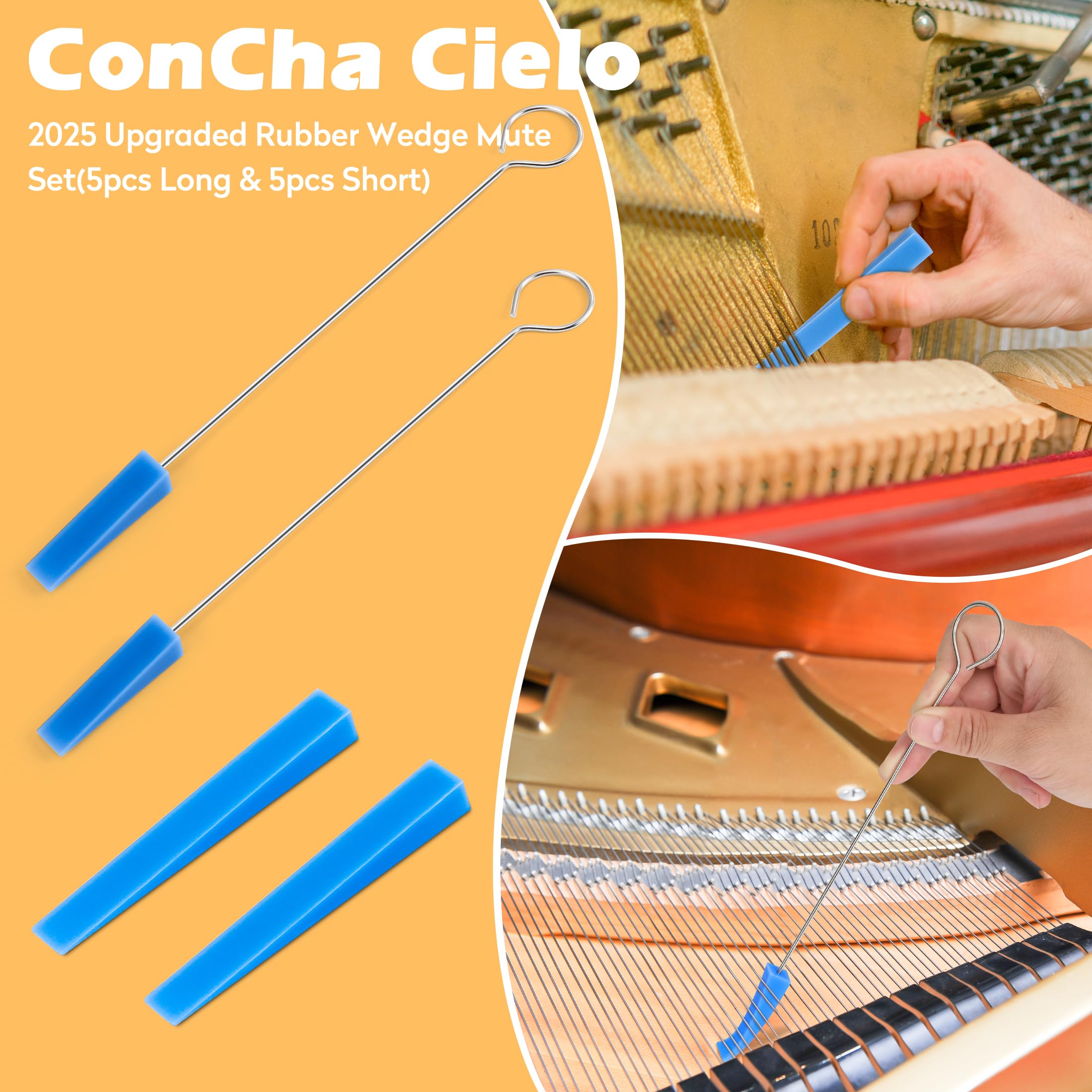 CONCHACIELO Professional Piano Tuning Kit - Complete Set with Tuning Wrench, Mutes & Portable Case for Beginners & Experts | Perfect for Home Pianos, Grand Pianos & Music Schools