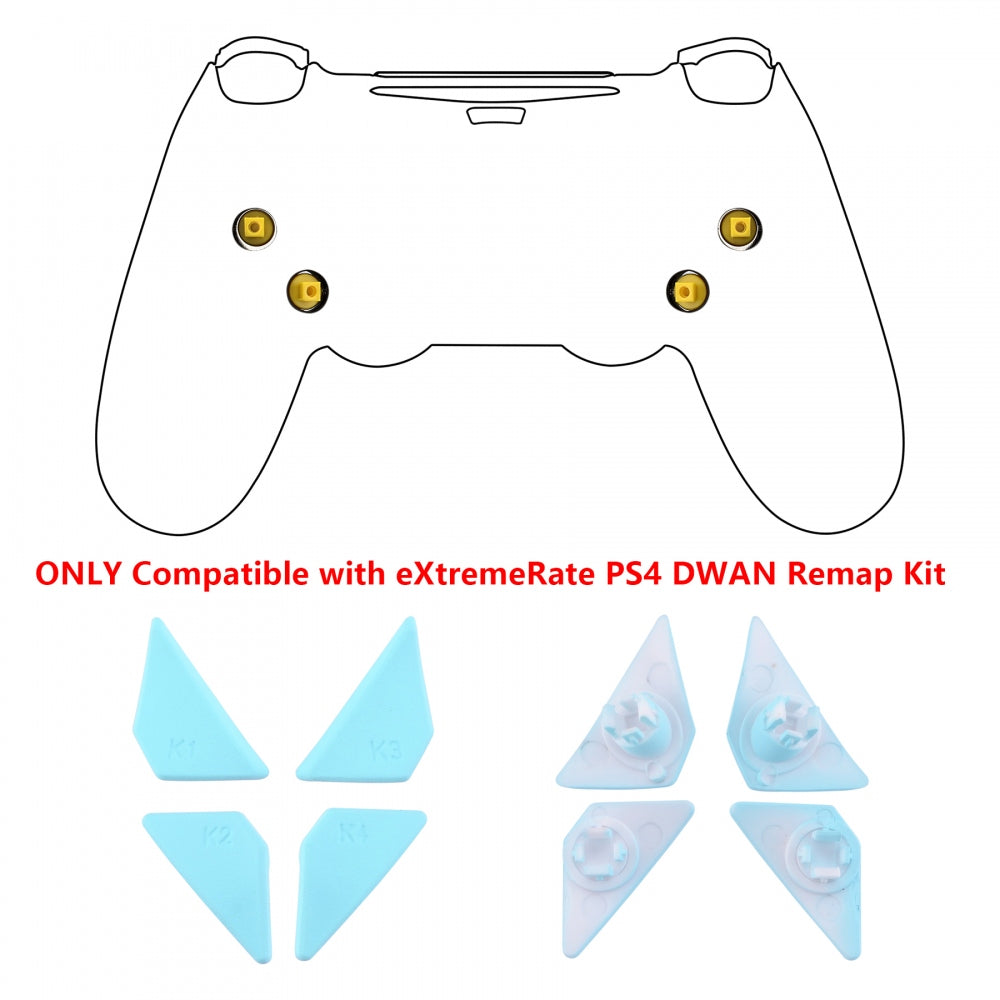 eXtremeRate Ergonomic Back Button Paddles K1 K2 K3 K4 for PS4 Controller - Remap Kit, Dawn & Heaven Blue - Perfect for FPS, Racing & Action Games