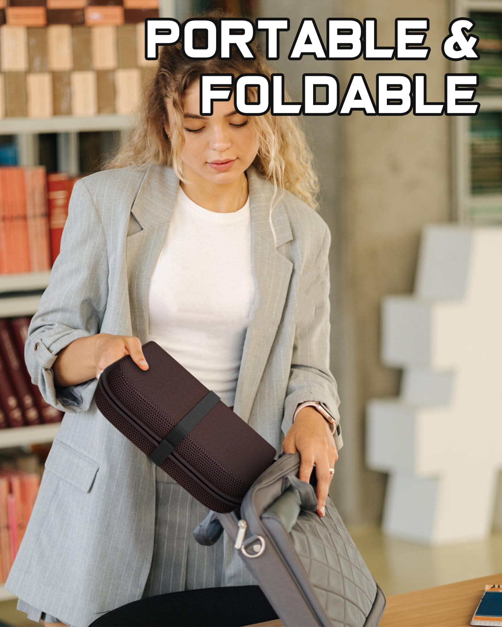 Gel Seat Cushion for Office Chair & Travel - Thick Foldable 16.5x12 Inch Memory Foam Cushion - Sciatica & Coccyx Pain Relief - Perfect for Car, Wheelchair, Long Sitting at Work or Home