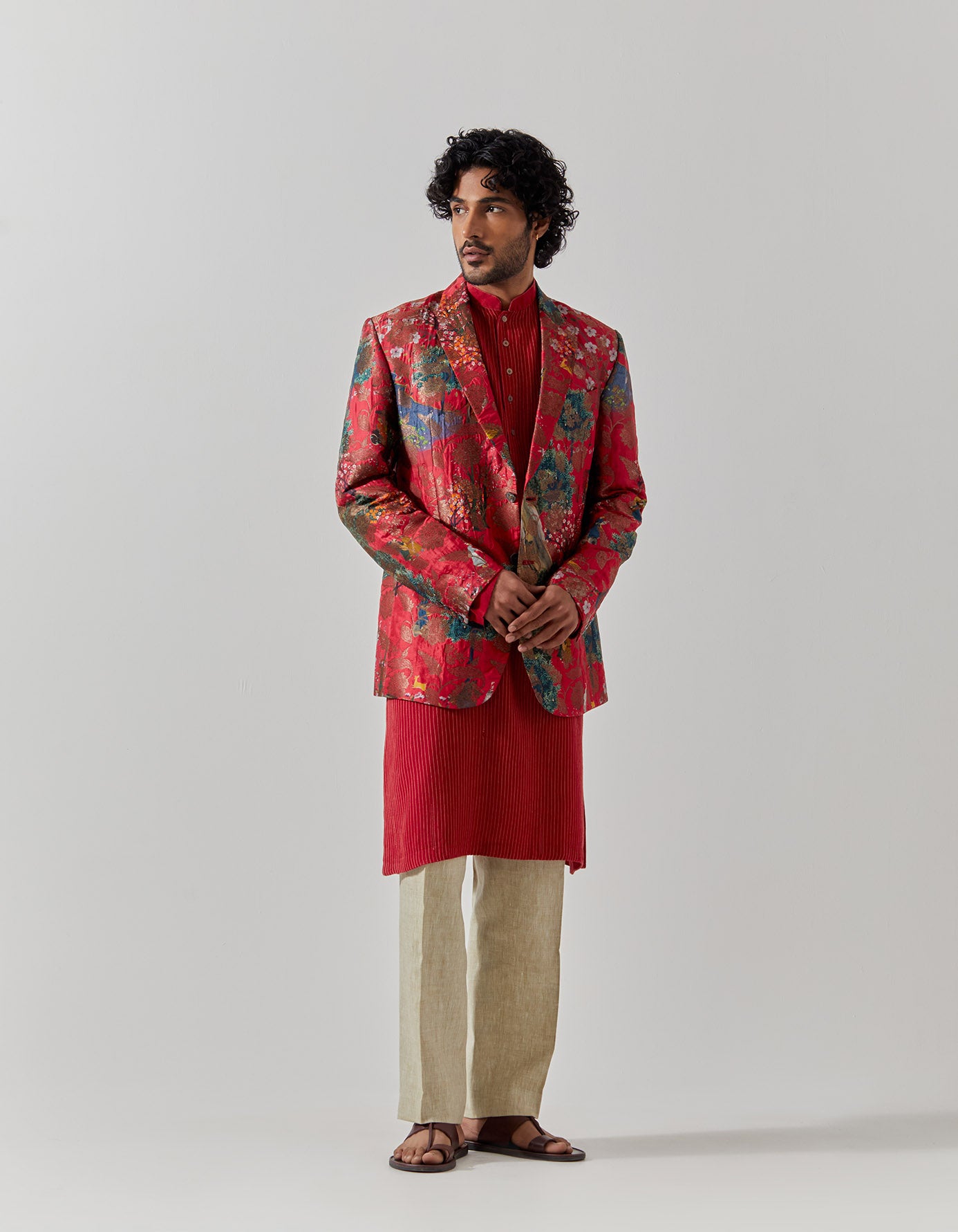 Elegant Fuchsia Silk Brocade Blazer for Women - Perfect for Golf Outings, Business Meetings & Special Occasions