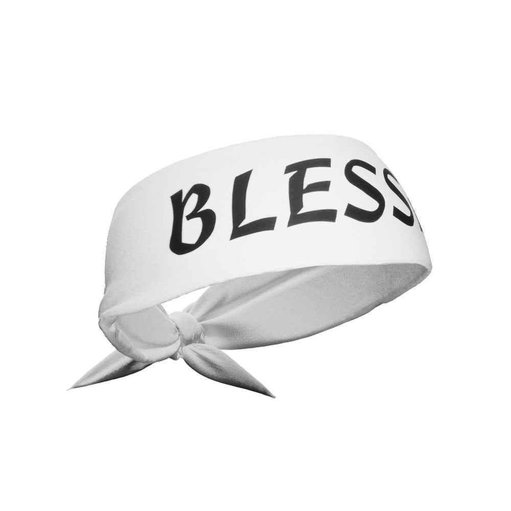 White BLESSED Tie Headband for Women - Elegant Hair Accessory for Weddings, Parties & Everyday Wear