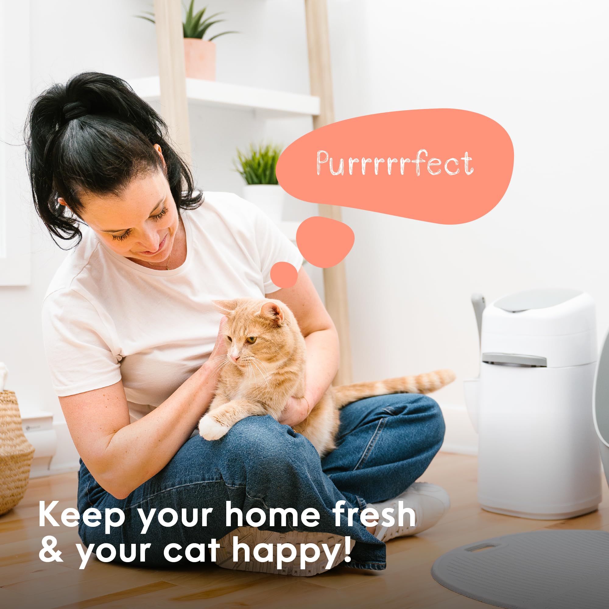 Litter Genie Cat Litter Disposal System - Odor Control Waste Pail with Refill Bag | Convenient Cat Litter Box Accessory for Home, Apartment & Multi-Cat Households