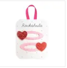 RKH Love Heart Glitter Hair Clips for Women - Cute Sparkly Barrettes for Girls, Teens, and Kids - Perfect for Parties, Weddings, and Everyday Accessories