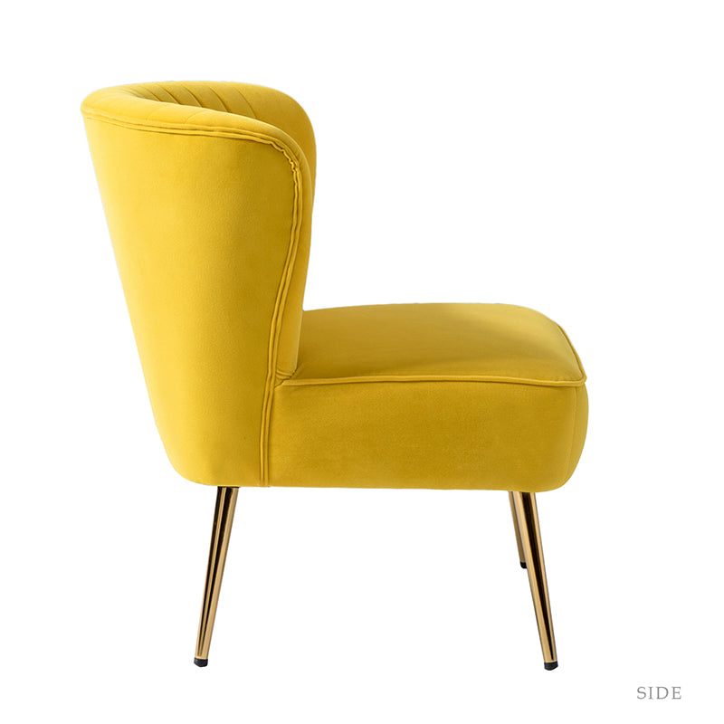 Lola Velvet Side Chair - Modern Upholstered Accent Chair for Living Room, Bedroom & Office - Soft Velvet Fabric with Sturdy Wooden Legs - Perfect for Dining, Lounge & Home Decor