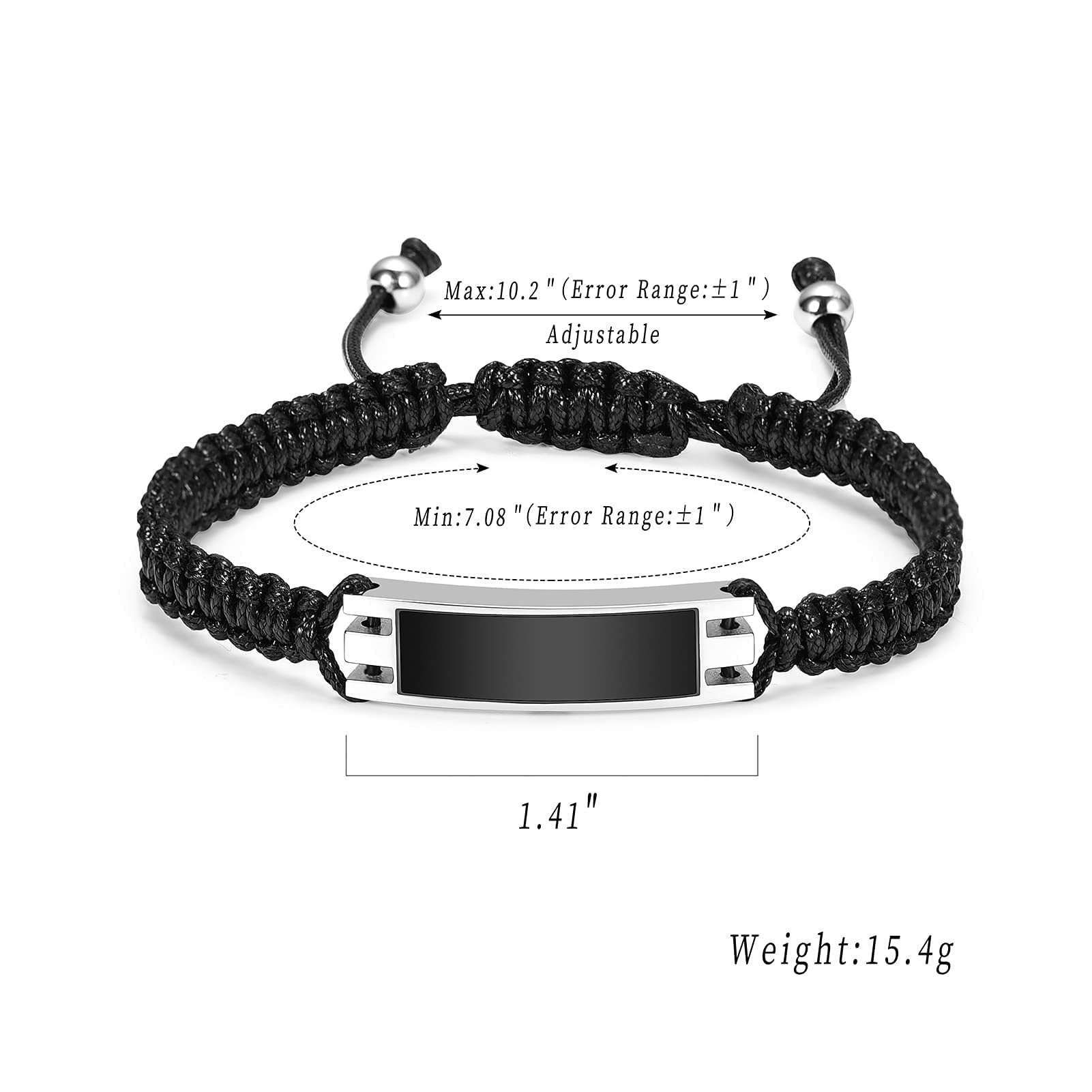 Stainless Steel Cremation Jewelry Urn Bracelet for Ashes - Adjustable Memorial Bracelet for Women & Men with Braided Cord - Perfect for Keeping Loved Ones Close During Grieving & Special Occasions