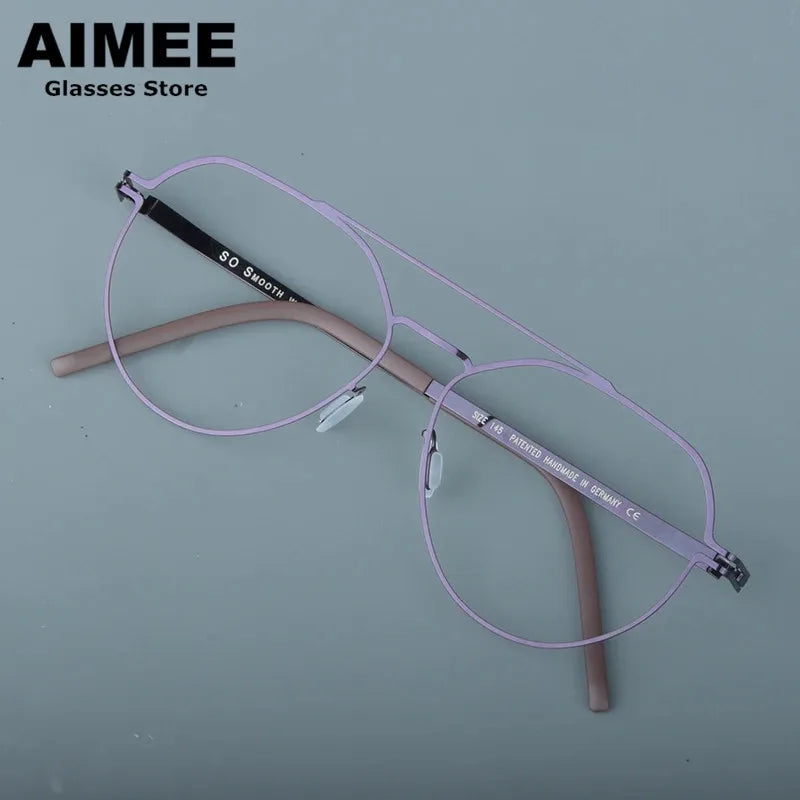 Aimee Unisex Full Rim Oval Double Bridge Steel Eyeglasses 14647 - Stylish & Durable Eyewear for Men & Women - Perfect for Reading, Work, and Everyday Fashion
