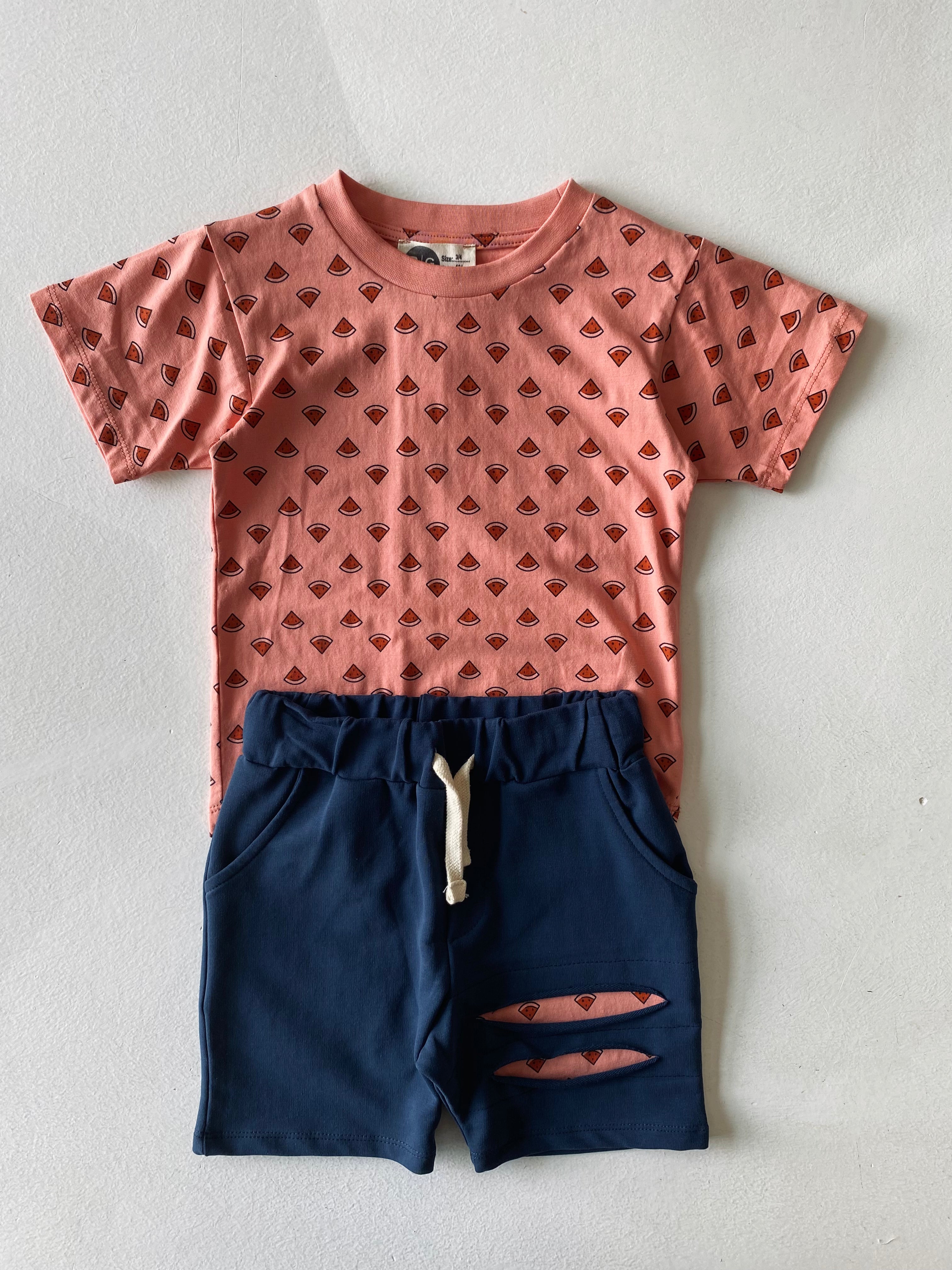Kids Watermelon Print Shorts Set - Cute Summer Outfit for Boys & Girls - Perfect for Beach, Pool, and Playtime