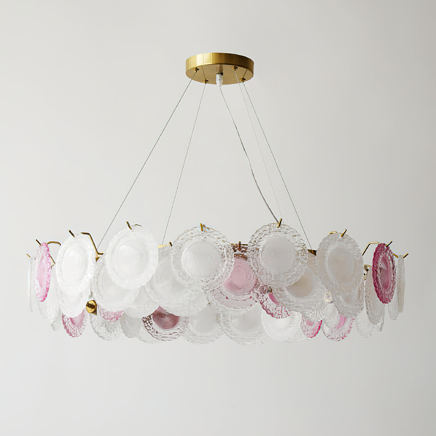 Round Rainbow Chandelier - Modern Crystal Ceiling Light Fixture for Dining Room, Bedroom & Living Room Decor