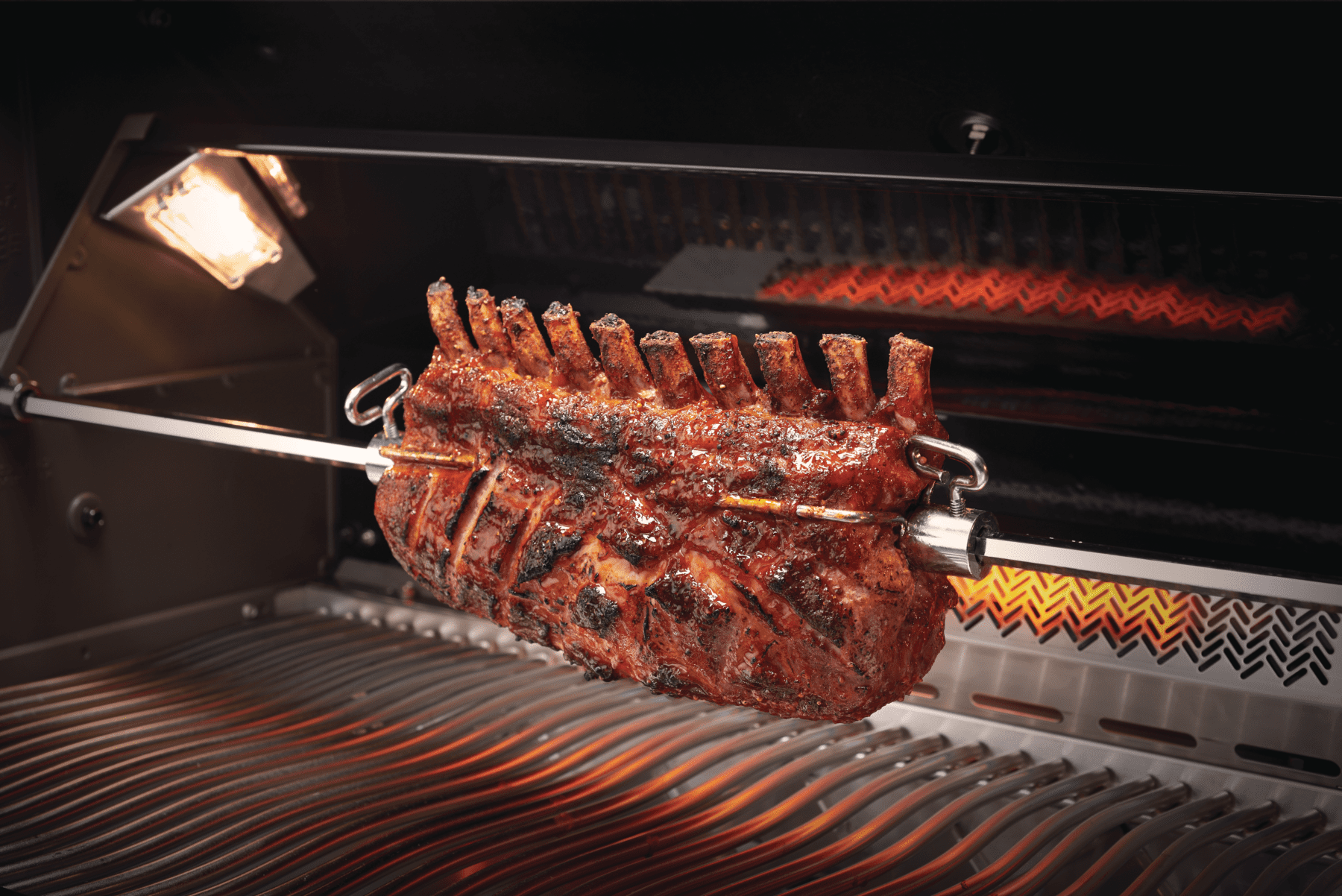 Napoleon 69100 Heavy Duty Rotisserie Kit with Motor & Light - Perfect for Grilling, BBQ, and Outdoor Cooking