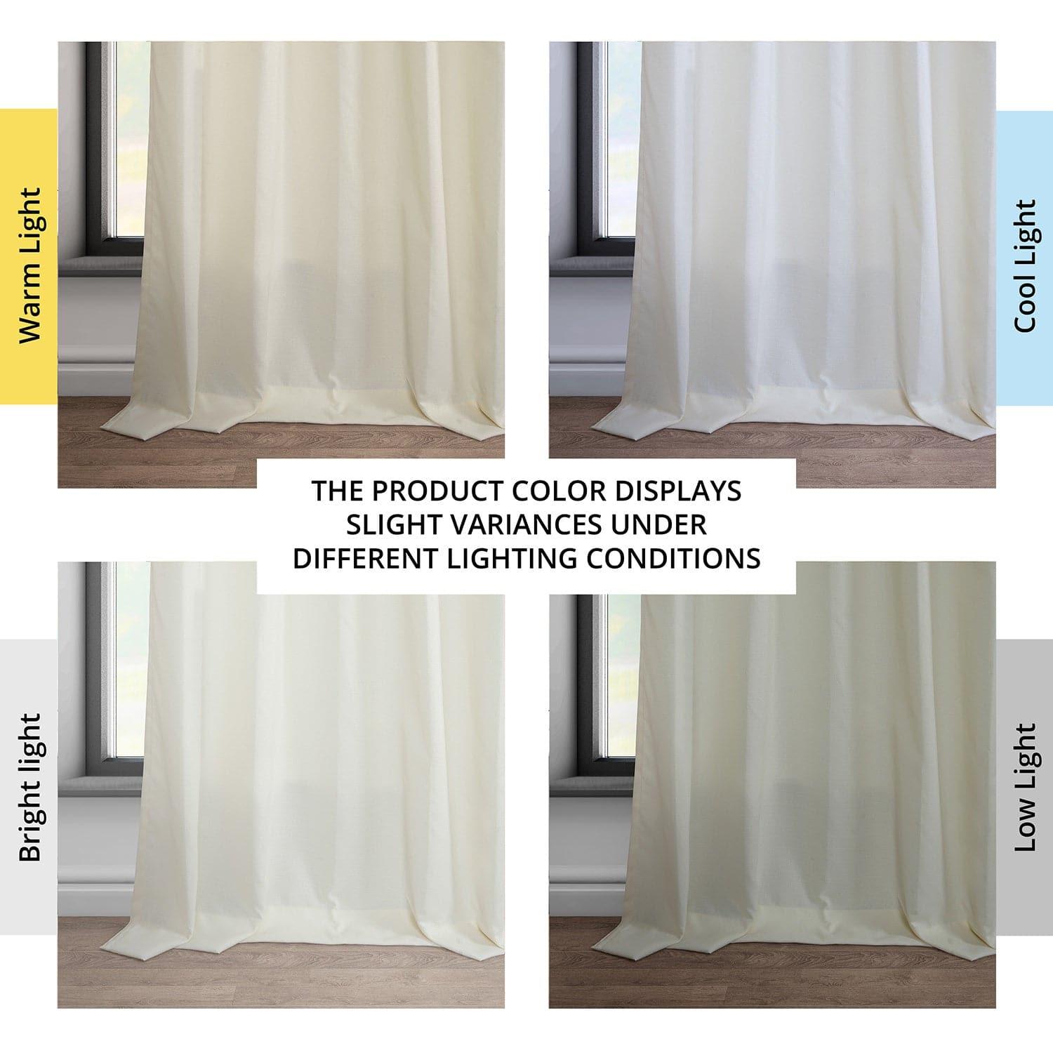 Off White Dobby Linen Curtains - Light Filtering Window Drapes for Living Room & Bedroom - Elegant Home Decor