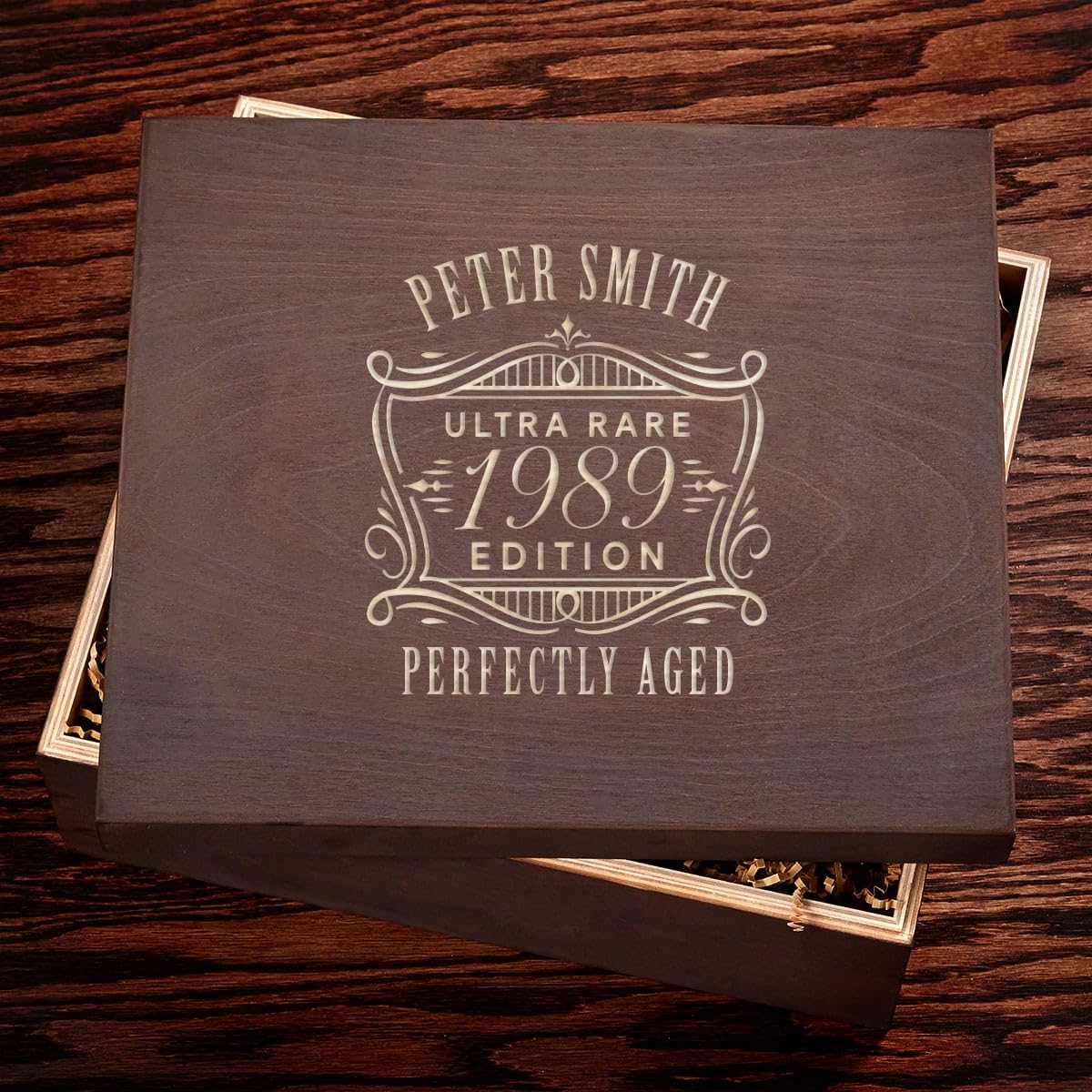 Personalized Wooden Gift Box for Keepsakes & Birthdays - Custom Engraved Brown Wood Box for Jewelry, Wedding Gifts & Special Occasions | HomeWetBar