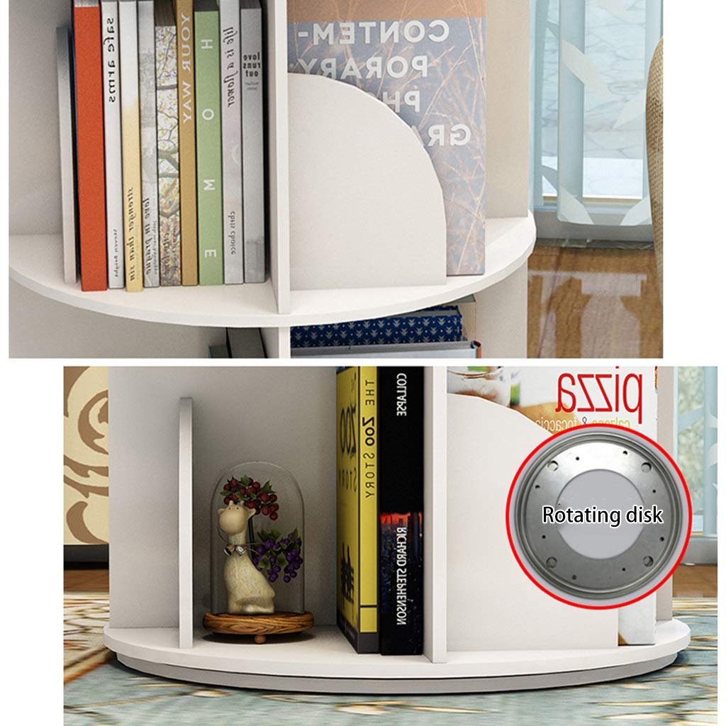 360° Rotating Bookshelf - Multi-Layer Floor Storage Rack with Coffee Table Design for Living Room, Bedroom & Office - Pink Bookcase (40 x 128cm) - Perfect for Small Space Organization & Home Decor