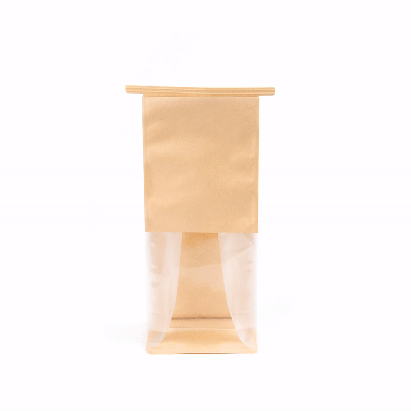 Premium Kraft Cotton Paper Tin Tie Bags with Clear Window - 5