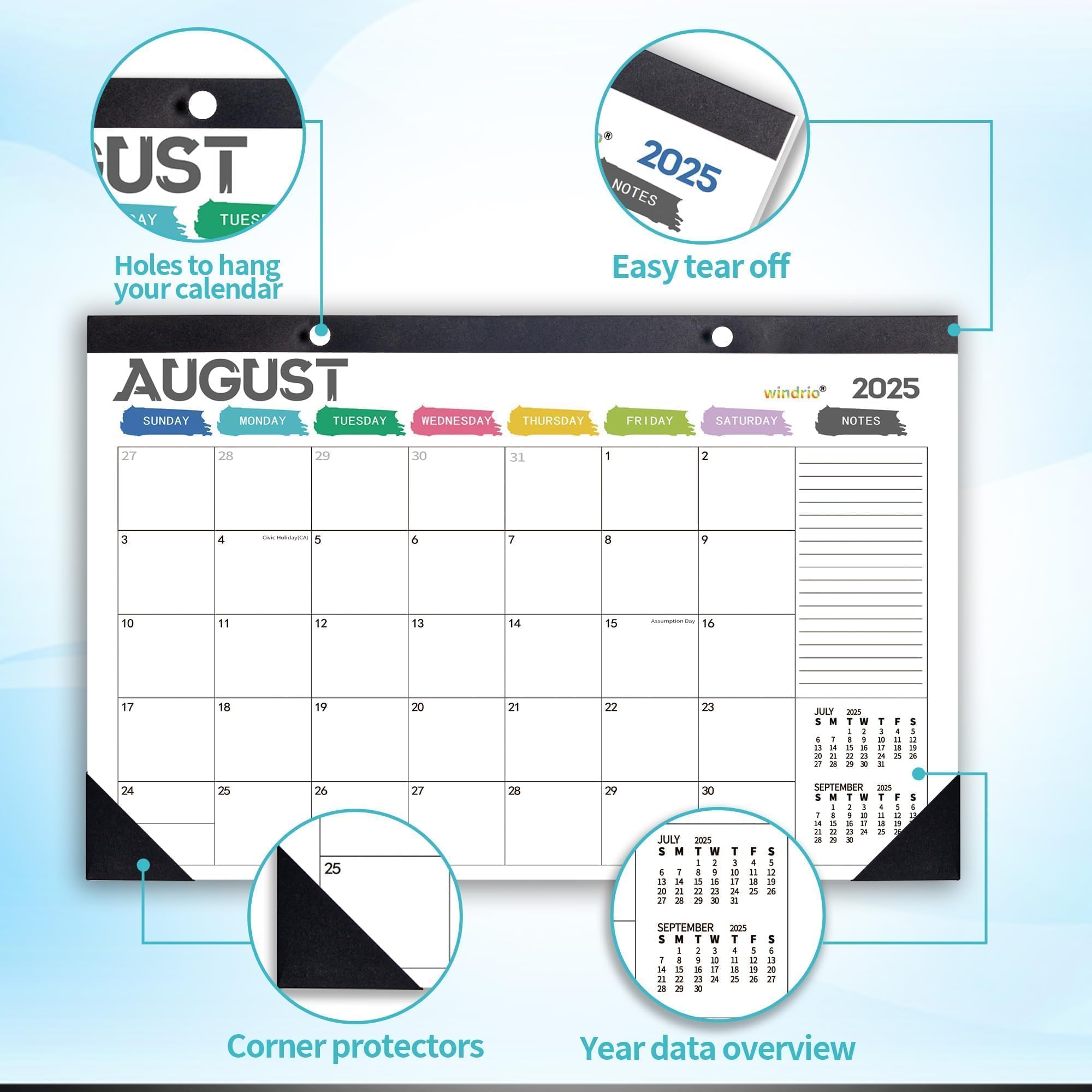 2025 Desk & Wall Calendar - January to December Monthly Planner (17