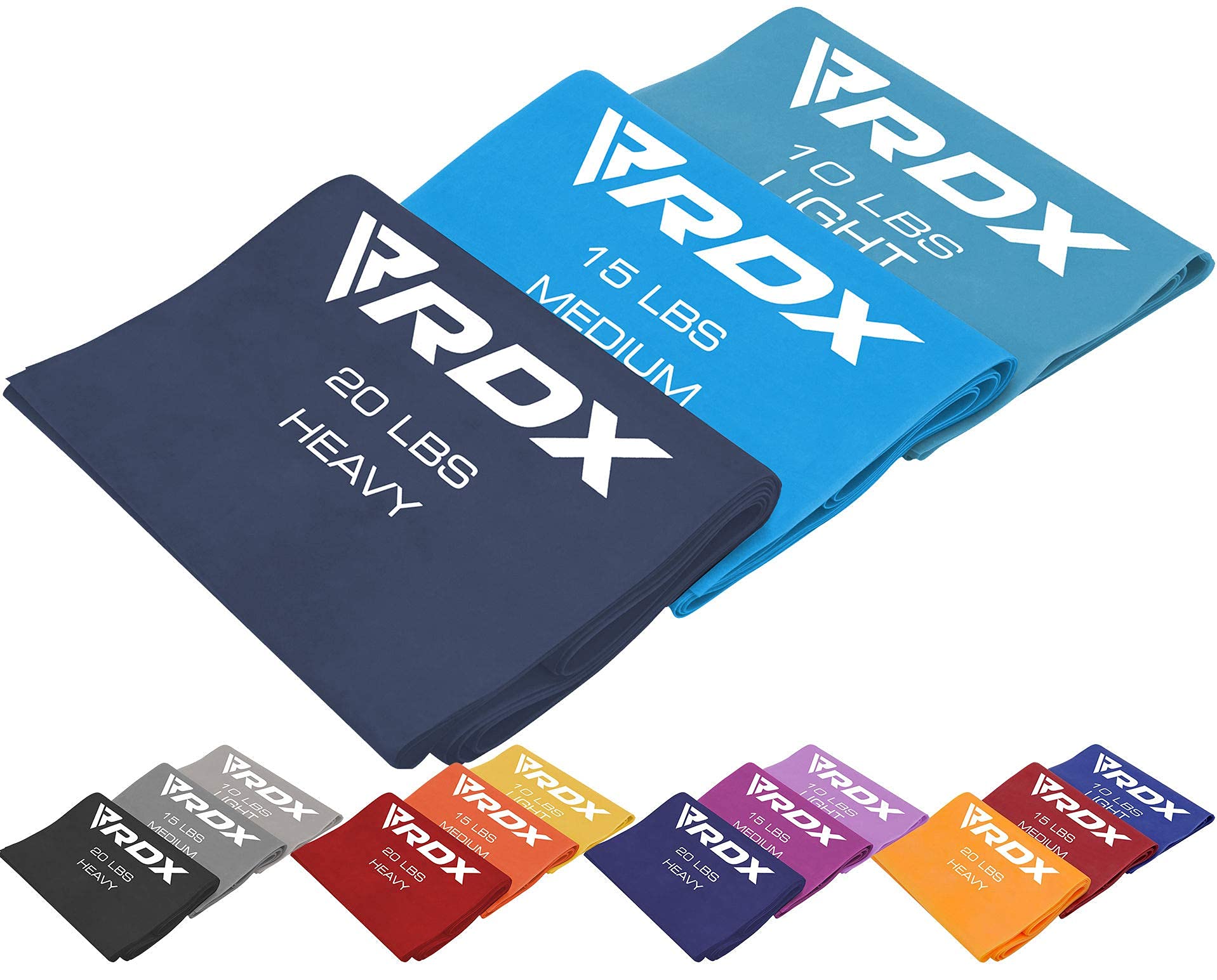 RDX TPE Resistance Bands Set - 3 Levels, 1.5M Long, REACH RoHS CPSIA Certified - Flat Skin-Friendly Elastic Loops for Yoga, Home Gym, Fitness Workout, Ballet, Pilates & Leg Training - Perfect for Strength Training, Muscle Toning and Full Body Workouts at Home or Gym