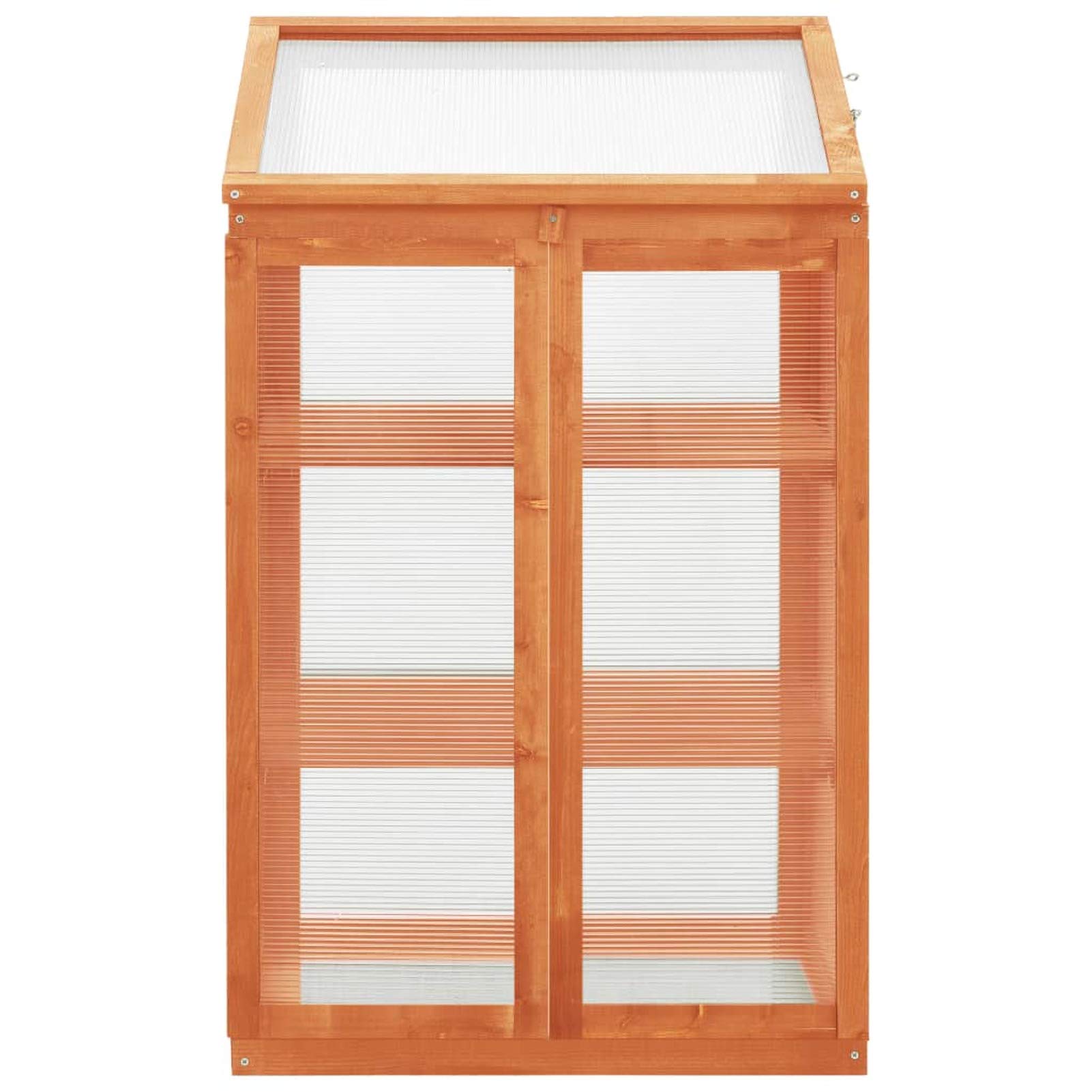 Premium Firwood PC Board Greenhouse with Openable Roof & Storage Shelves - 2 Doors Plant Gardening Tent for Herbs, Flowers, Vegetables | Perfect for Balcony, Deck, Garden, Patio & Outdoor Growing