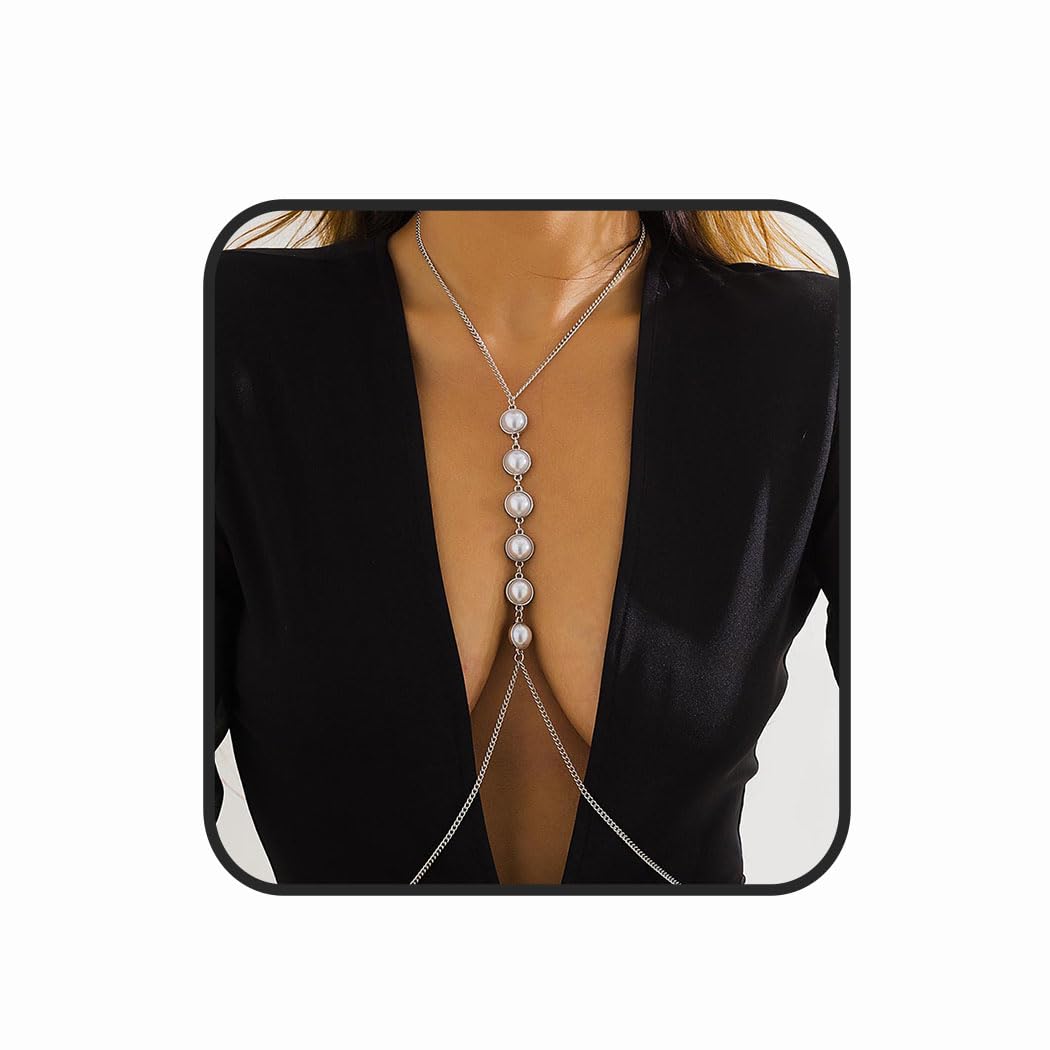 Sparkling Rhinestone Body Chains & Pearl Waist Belly Jewelry - Sexy Layered Bikini Accessories for Women | Perfect for Beach Parties, Music Festivals & Summer Vacations