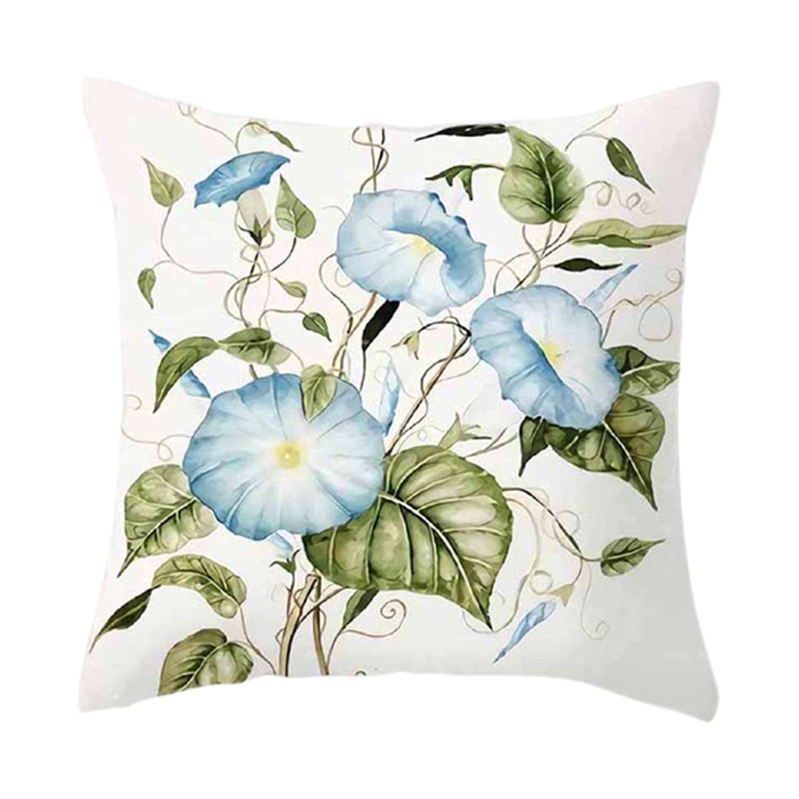 Angel3292 Skin-Friendly Anti-Wrinkle Polyester Pillowcase - Peach Skin Flower Printed Decorative Cushion Cover for Sofa & Living Room | Soft & Breathable Bedding Accessory for Home Decor