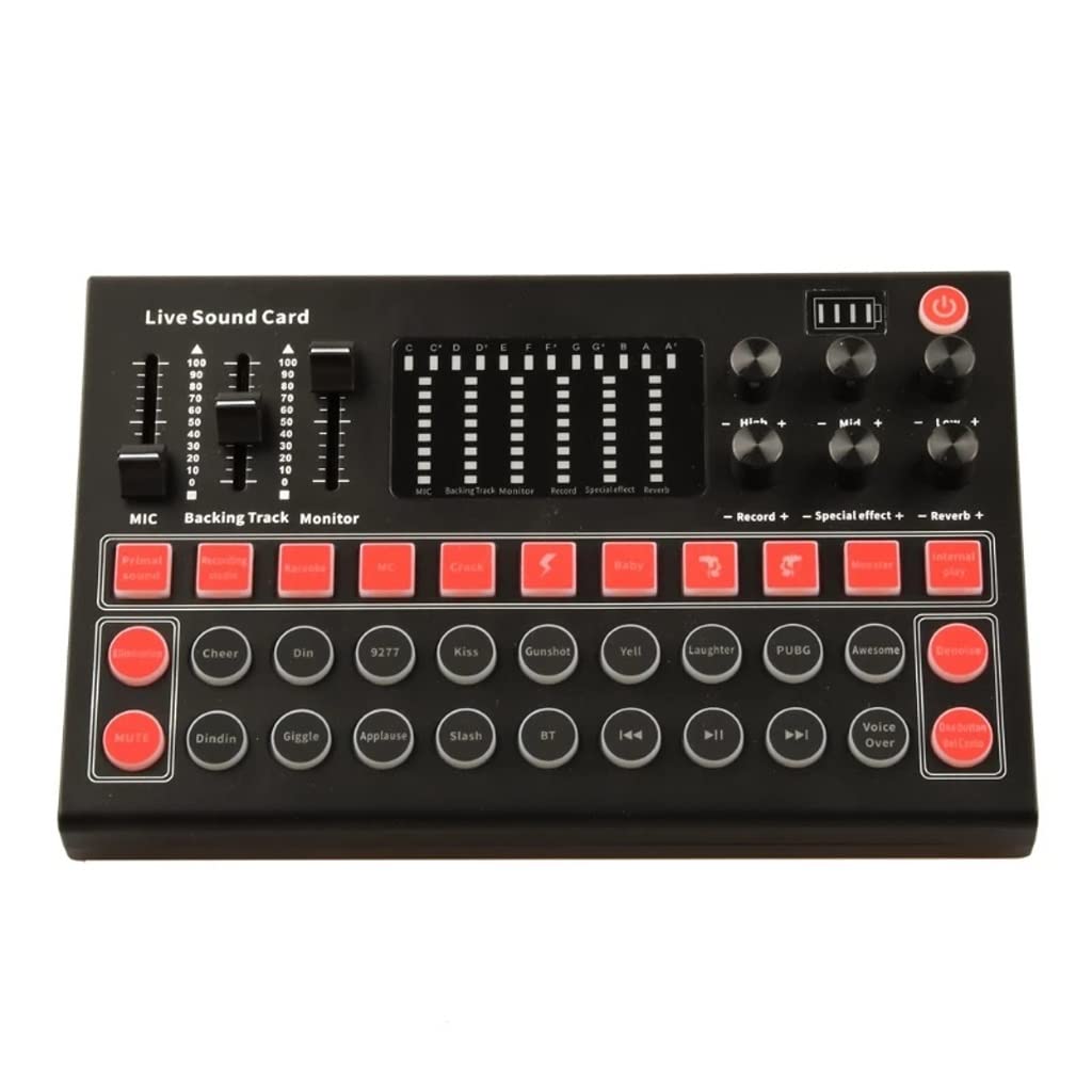 Professional M9 Sound Card Audio Mixer with Microphone Input - USB Audio Interface for Podcasting, Live Streaming & Music Recording