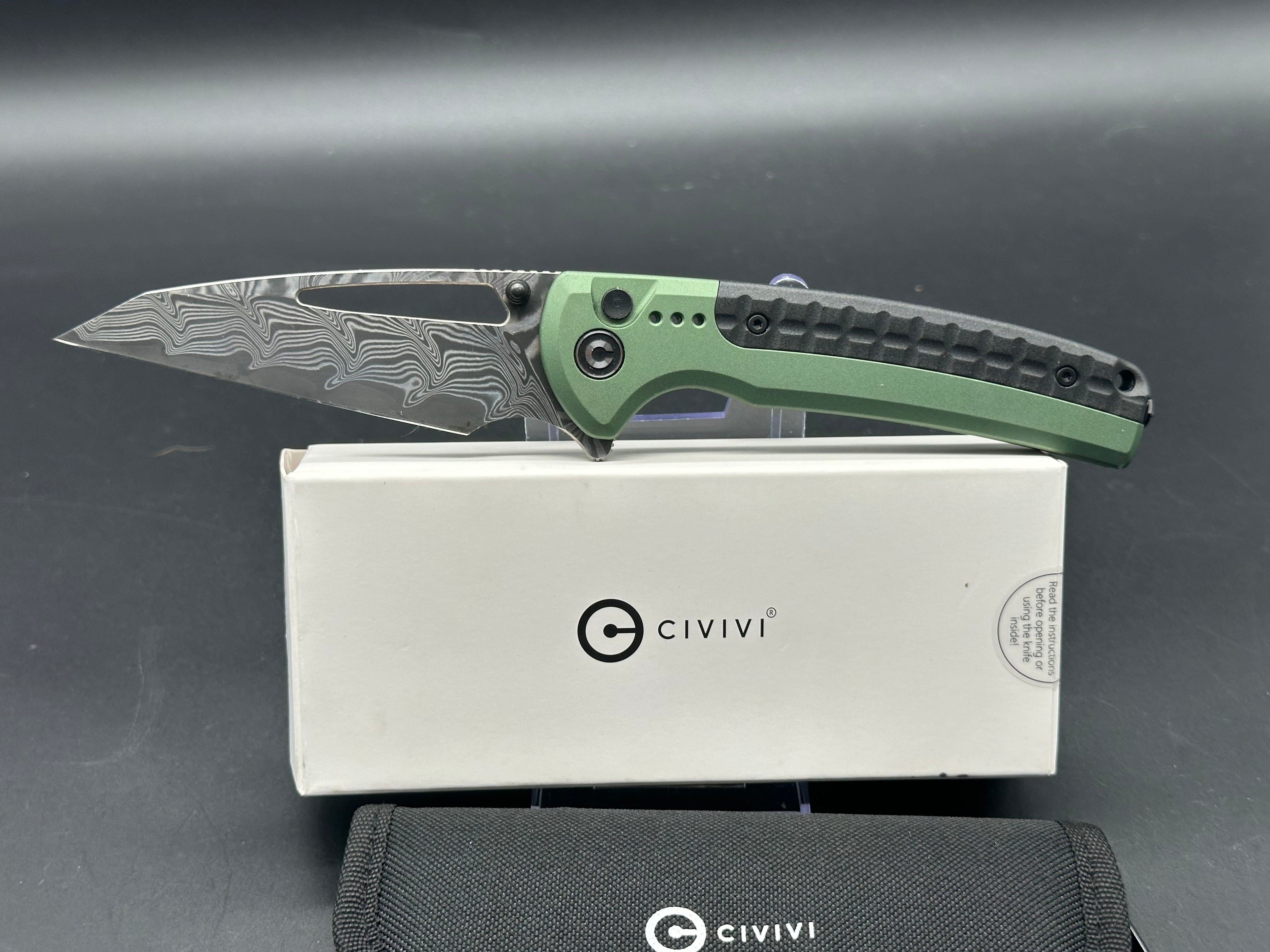 CIVIVI Sentinel Strike Folding Pocket Knife - Green Aluminum Handle, EDC Tactical Knife for Outdoor Camping, Hiking & Survival Gear