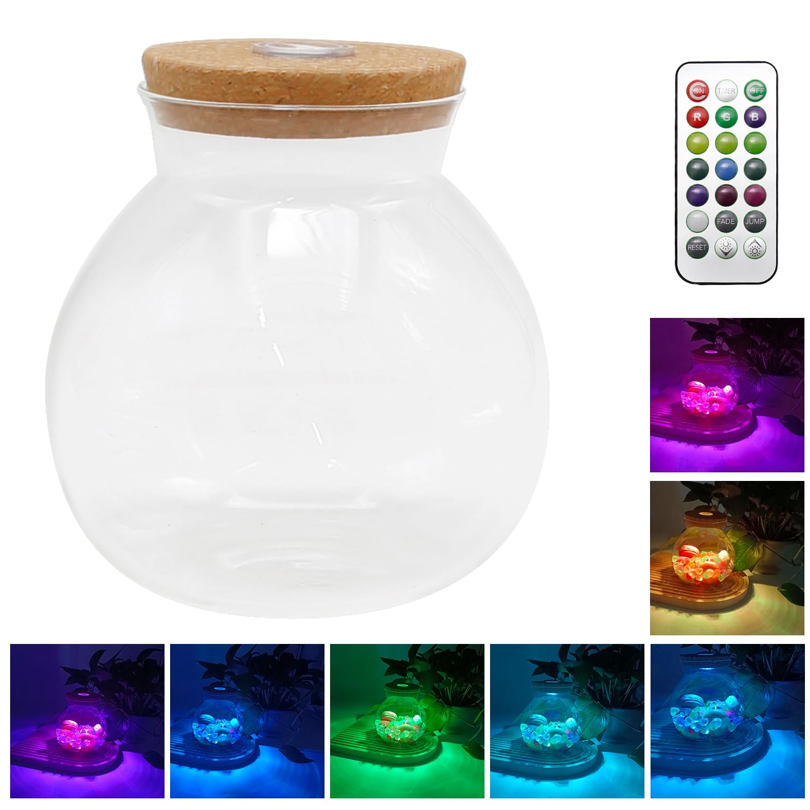 Round Glass Jar with Lid - 16oz Clear Mason Jars for Storage, Terrarium, Moss Balls, DIY Crafts, Party Decor | Perfect for Kitchen Pantry, Easter Candy Display, Christmas Decorations & Plant Terrariums