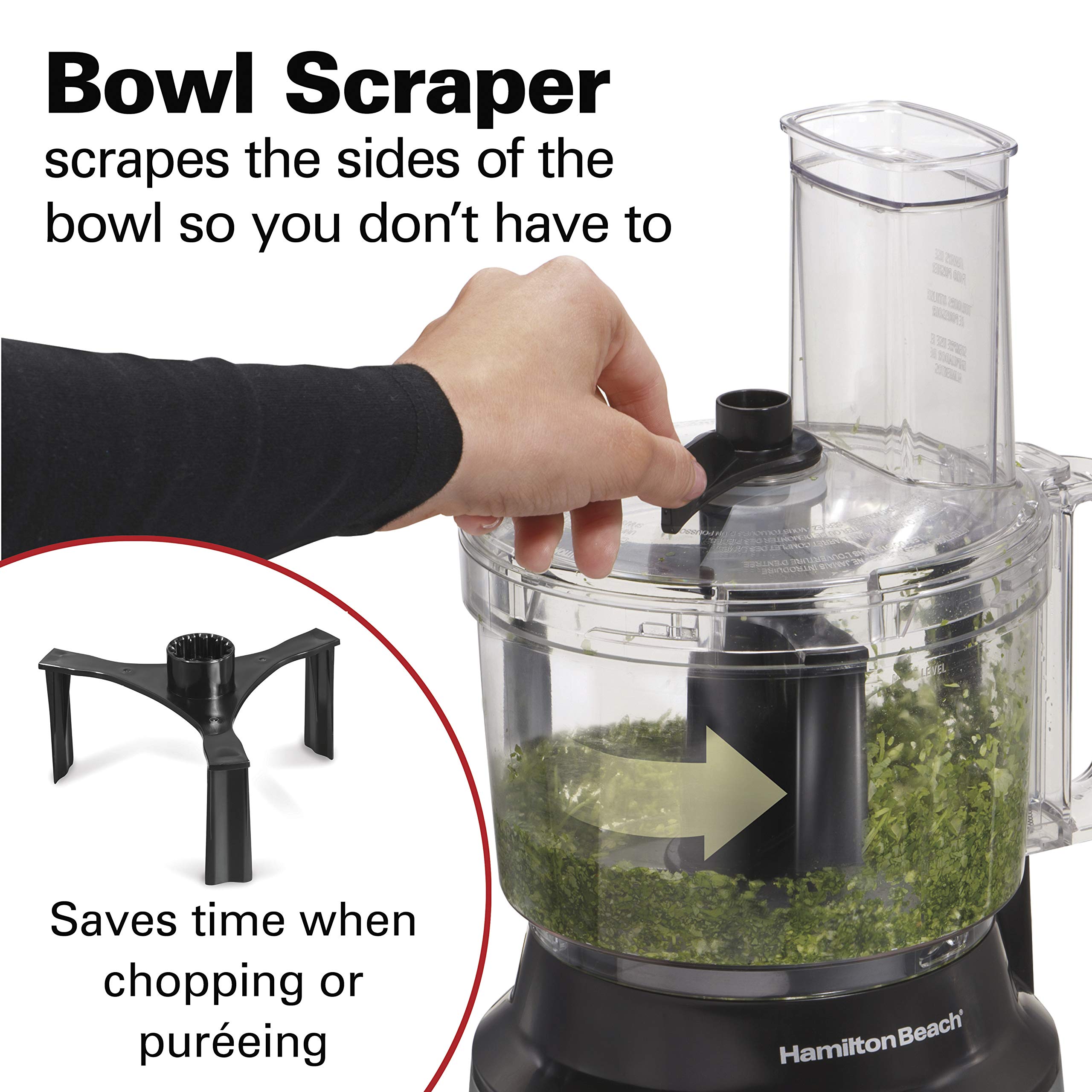 Hamilton Beach Electric Deep Fryer with 8 Cups (2 Liters) Oil Capacity - 10-Cup Food Processor & Vegetable Chopper for Slicing, Shredding, Mincing & Puree - Stainless Steel Bowl Scraper - Perfect for Home Cooking, Meal Prep & Restaurant Use