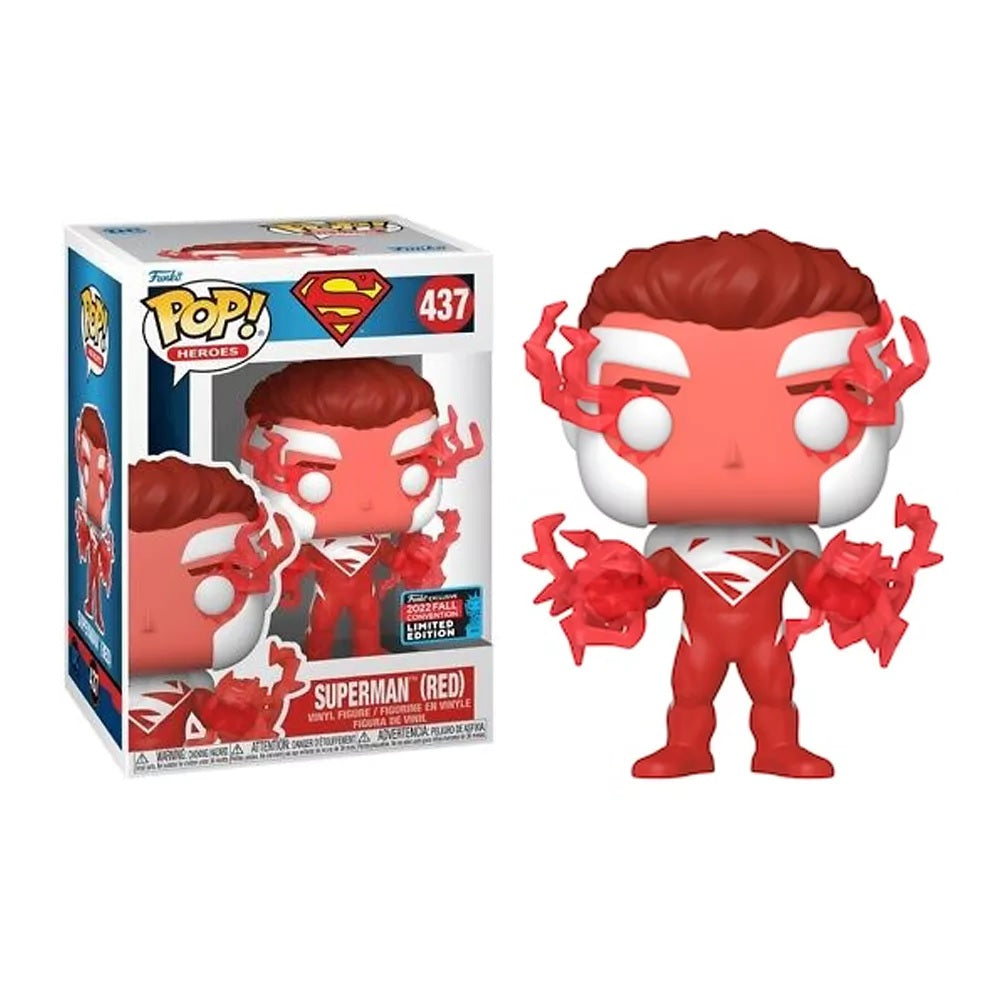 DC Universe Pop! Vinyl Figure Superman [Red] - 2022 Fall Convention Exclusive #437 - Collectible Funko Pop for DC Fans & Superhero Decor