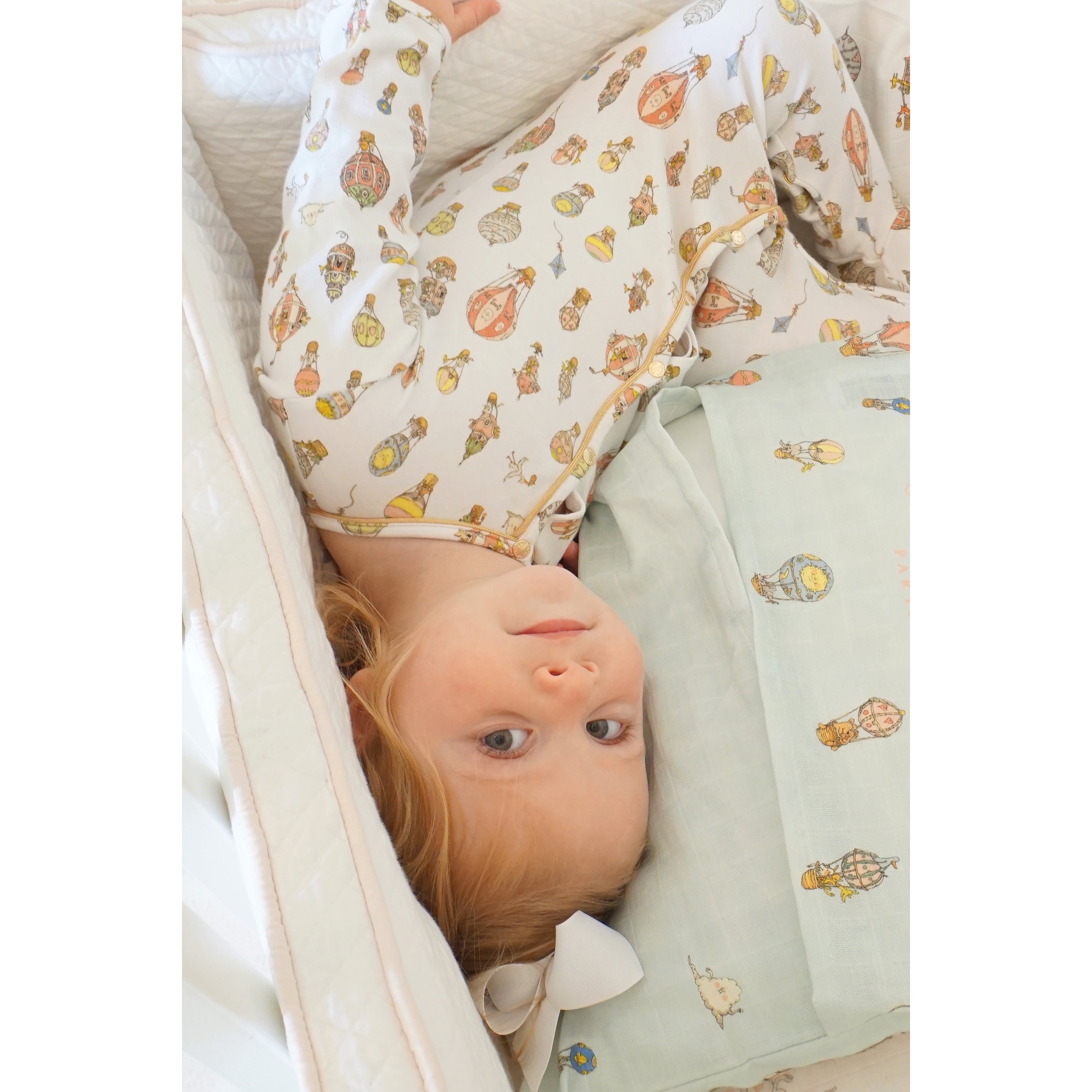 Atelier Choux Classic Playsuit Balloons - Premium Baby Romper for Boys & Girls | Soft Organic Cotton, French Luxury Design | Perfect for Playdates, Parties & Photo Shoots